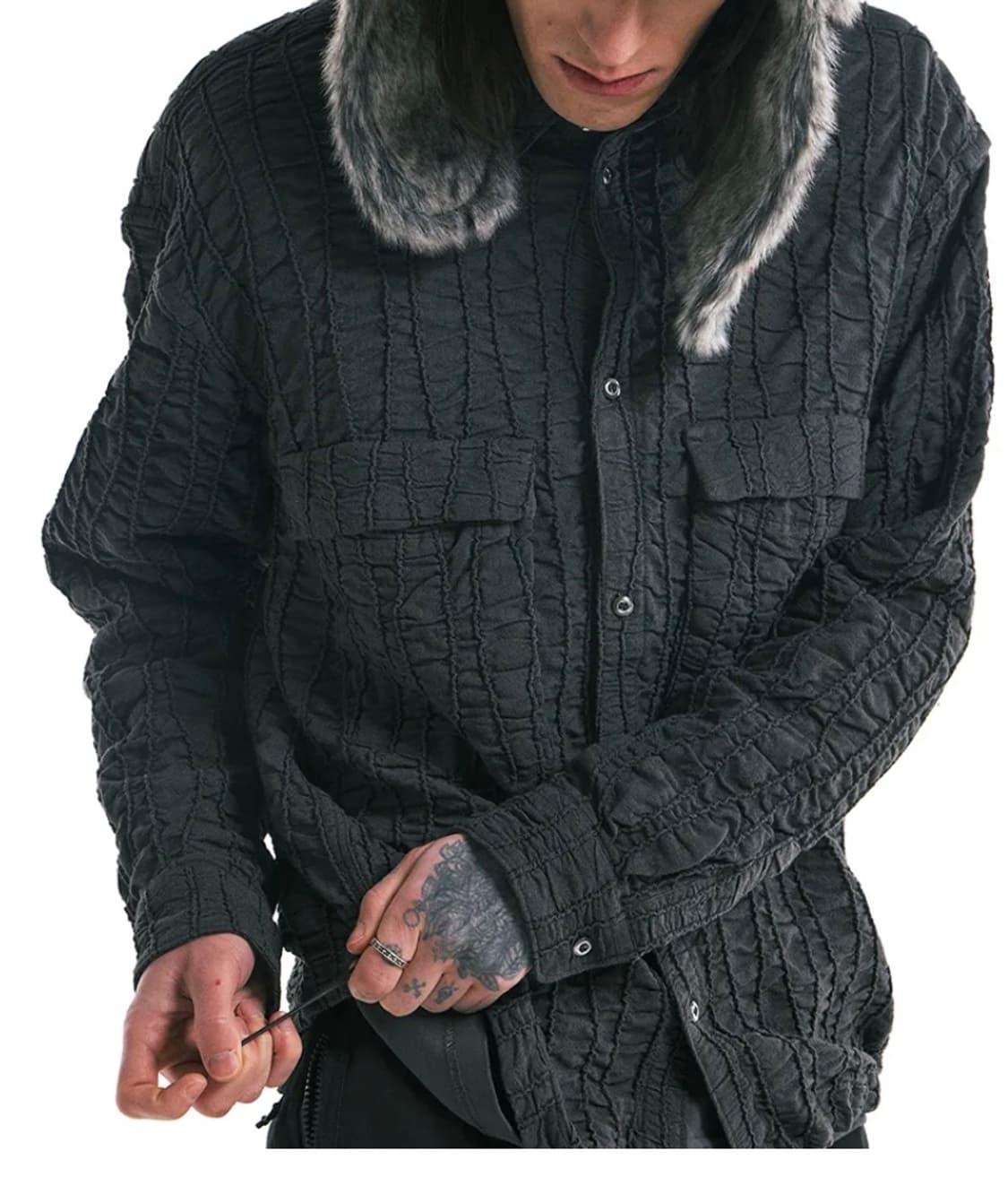 Unaffected draw string 셔츠 상품이미지3