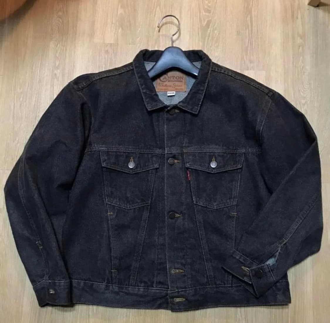 1시즌오프 데드스탁 90s 재팬 canton 흑청 트러커 지쟌 데님자켓 상품이미지1