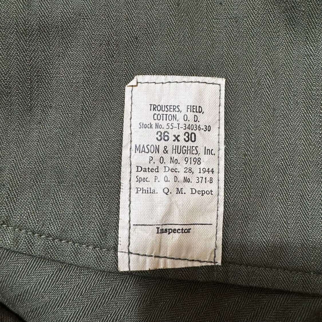 vintage 40s us army m43 필드 팬츠 데드스탁 상품이미지6