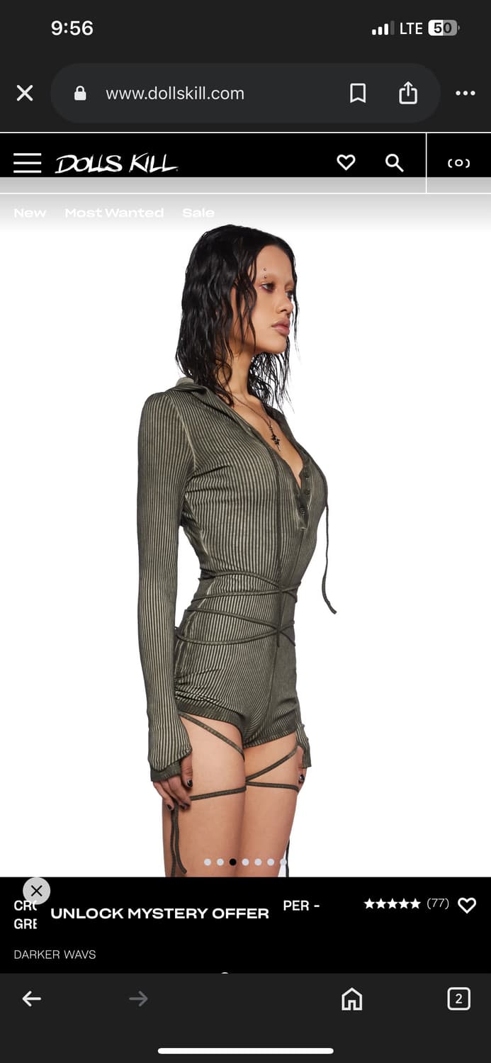 Dolls kill darker wavs hooded romper xs 상품이미지3