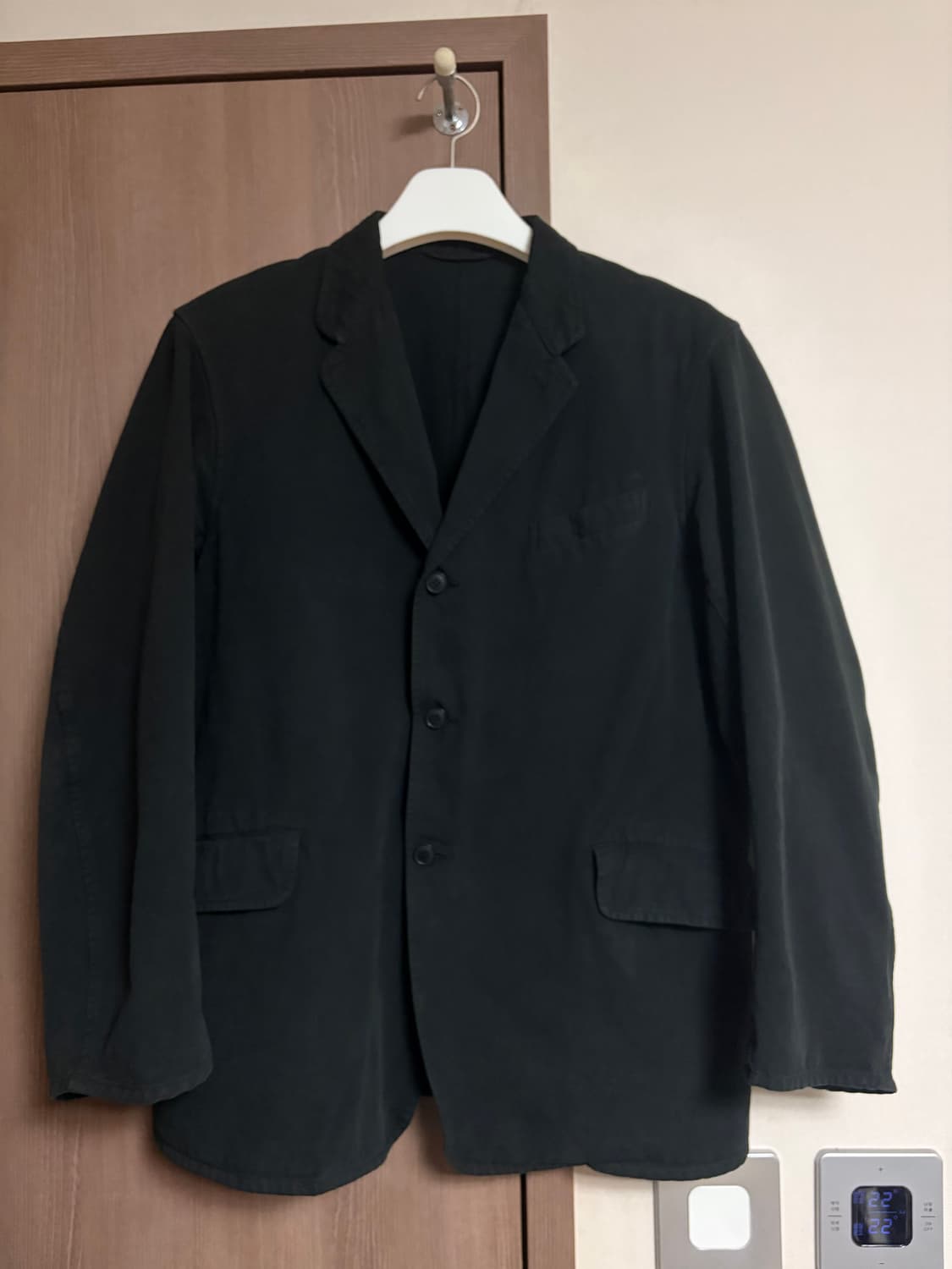 [1]23aw 코모리 가먼트다잉 블레이저 자켓 블랙 상품이미지1