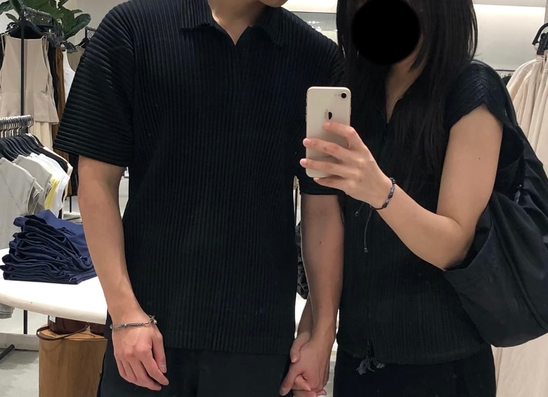 이세이미야케 옴므 플리세 폴로 티셔츠 블랙 상품이미지1