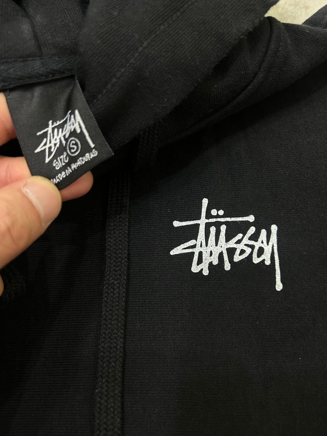 [S]스투시 베이직 후드/블랙/기모 상품이미지5