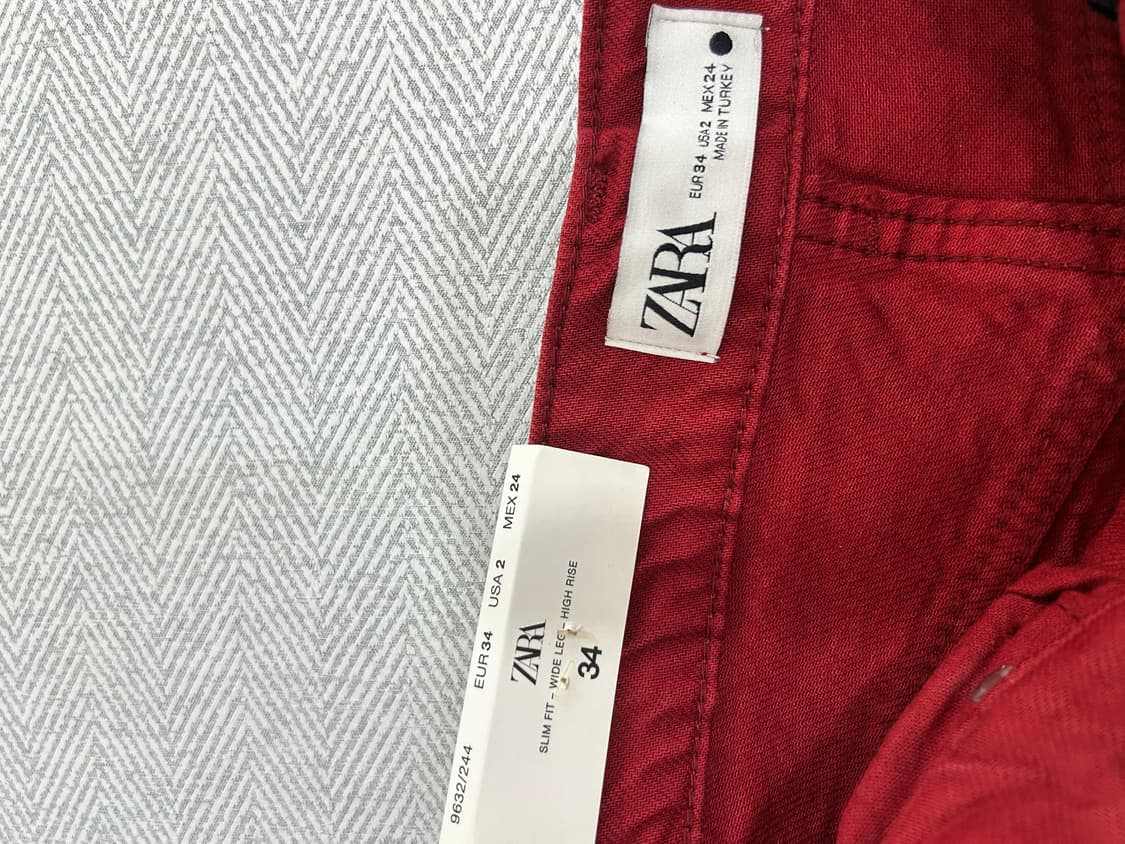 새상품 자라 ZARA 하이라이즈 와이드 데님팬츠 청바지 24~25인치 상품이미지6