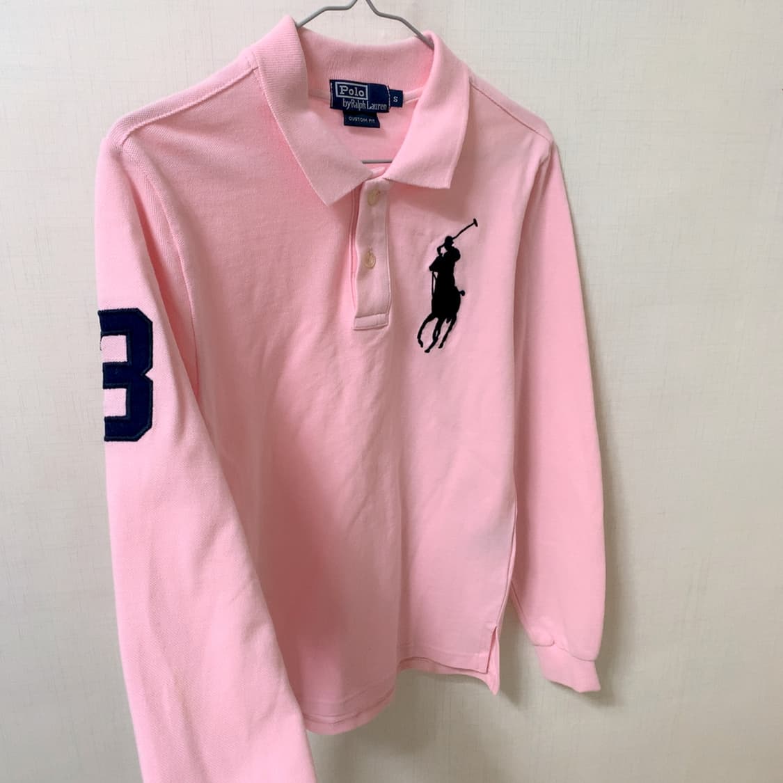 폴로 랄프로렌 핑크 긴팔 빅포니 카라 티셔츠 딸기우유 베이비핑크 롱슬리브 상품이미지2
