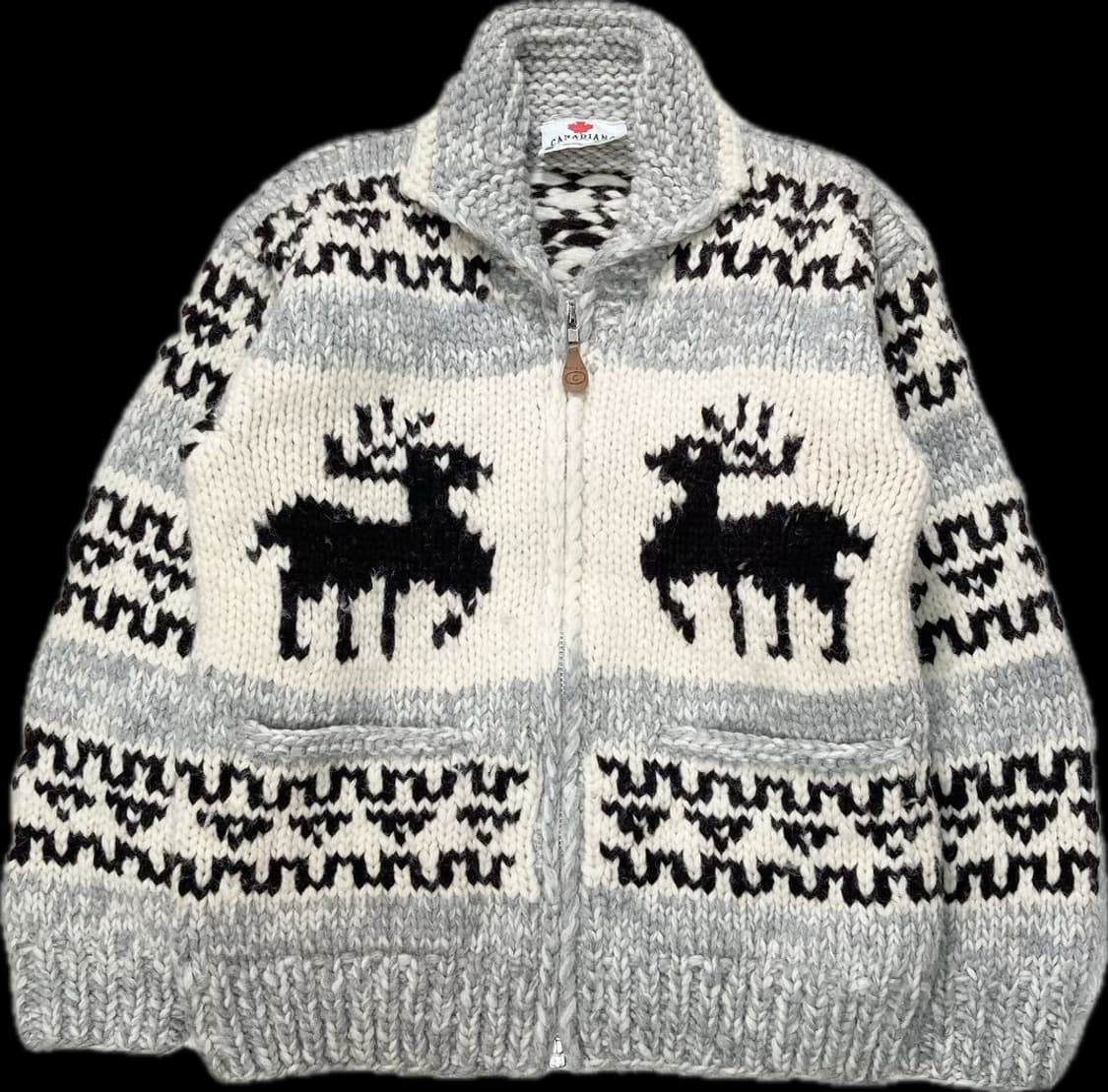 캐나다산 코위찬 니트 집업 상품이미지1