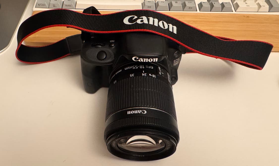 (급처) 캐논 EOS 100D 카메라 + 18-55 렌즈 풀세트 상품이미지1