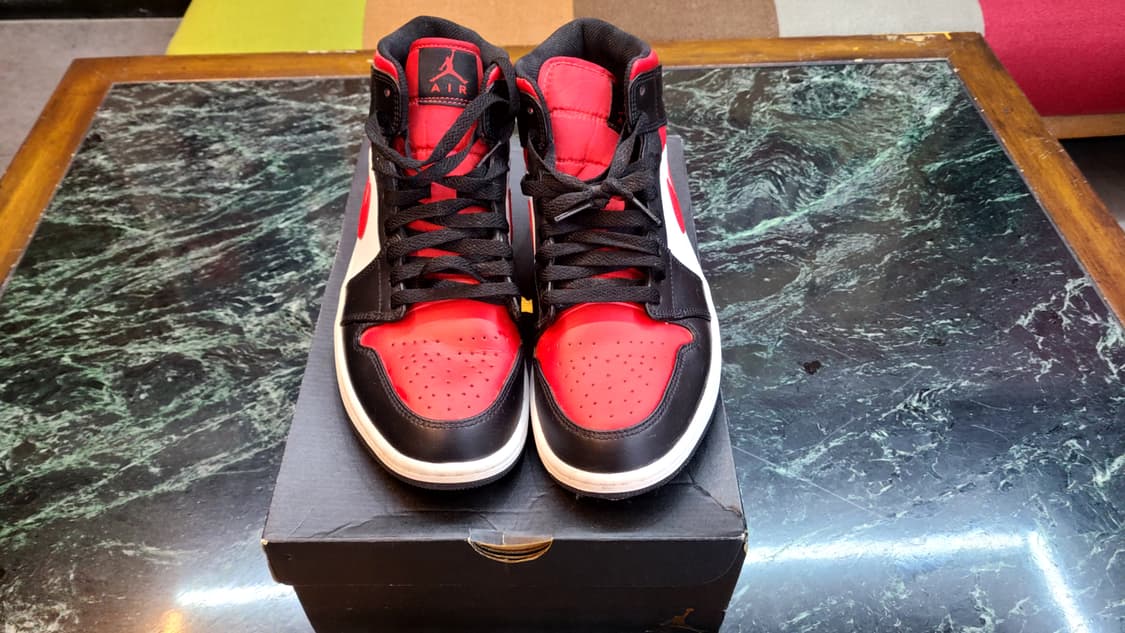 나이키 에어조던 미드1 블랙 파이어레드 275 상품이미지4