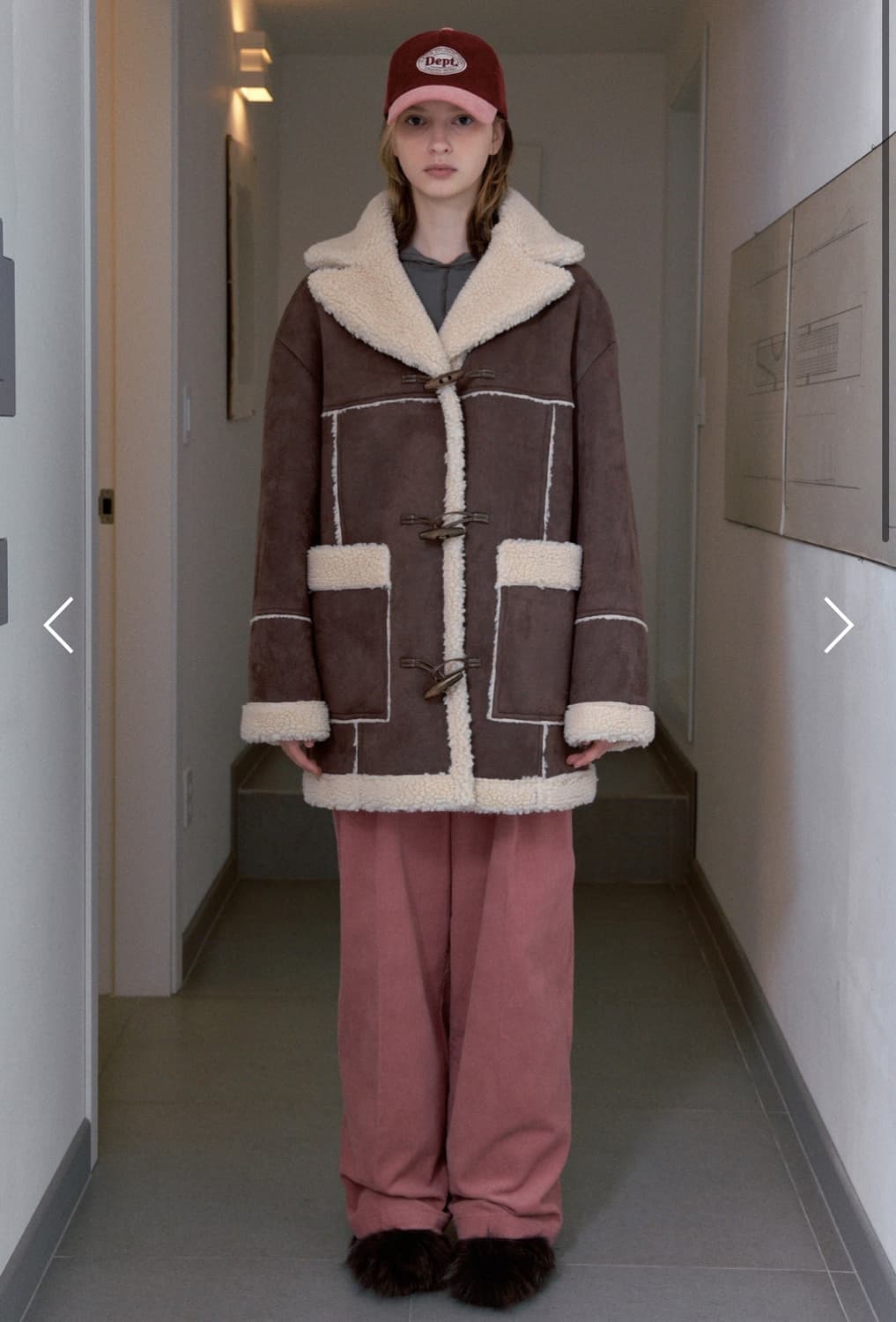 시눈 오버사이즈드 시어링 무스탕 자켓 상품이미지1