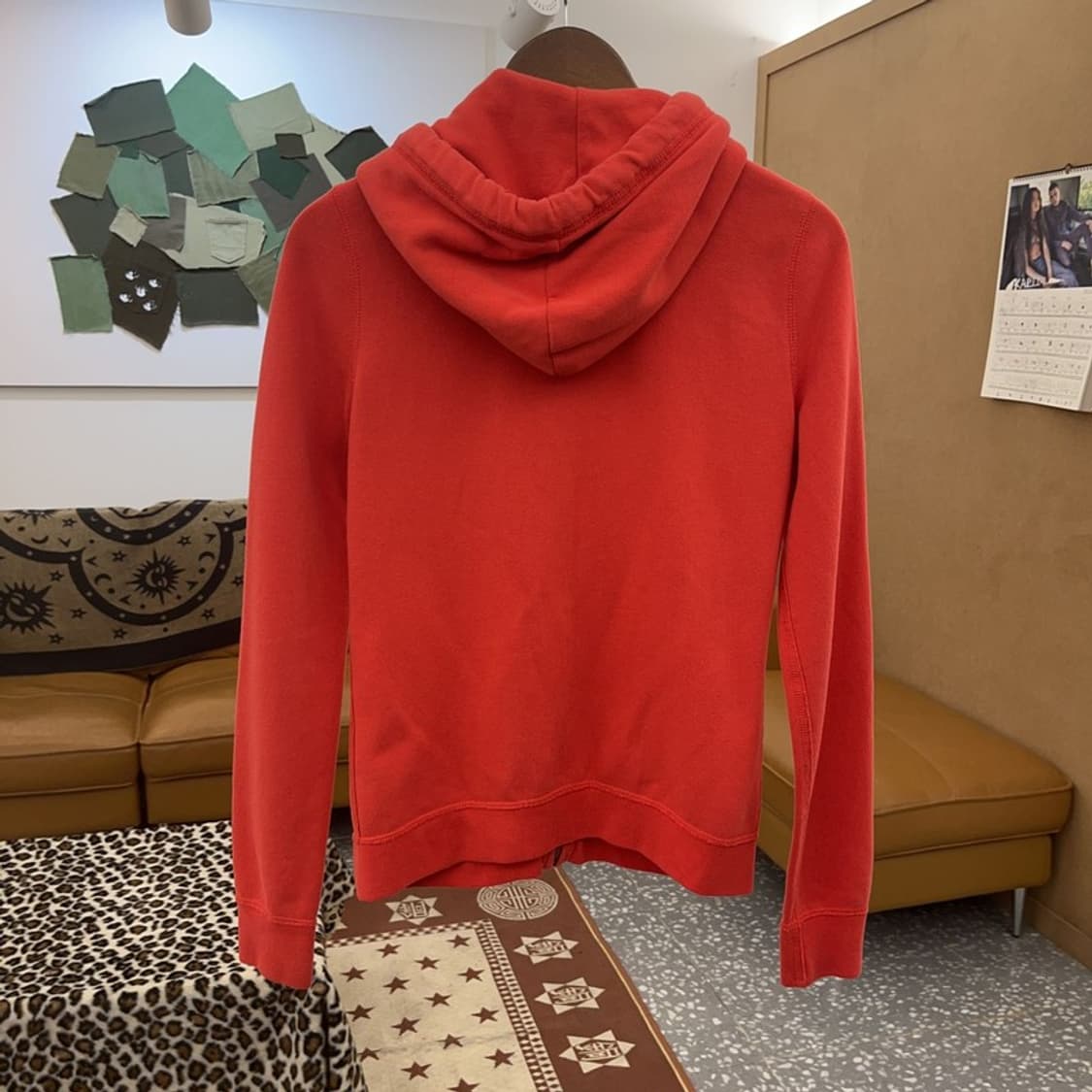 아베크롬비 레트로 Y2K 라켓 코랄 오렌지 기모 후드집업 M C09629 상품이미지4