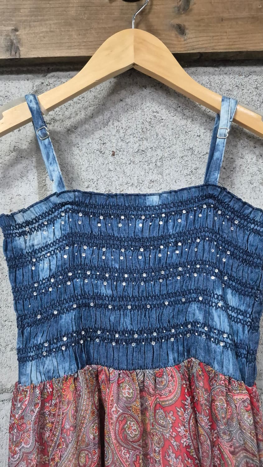 페이즐리 청밴딩 원피스 상품이미지2