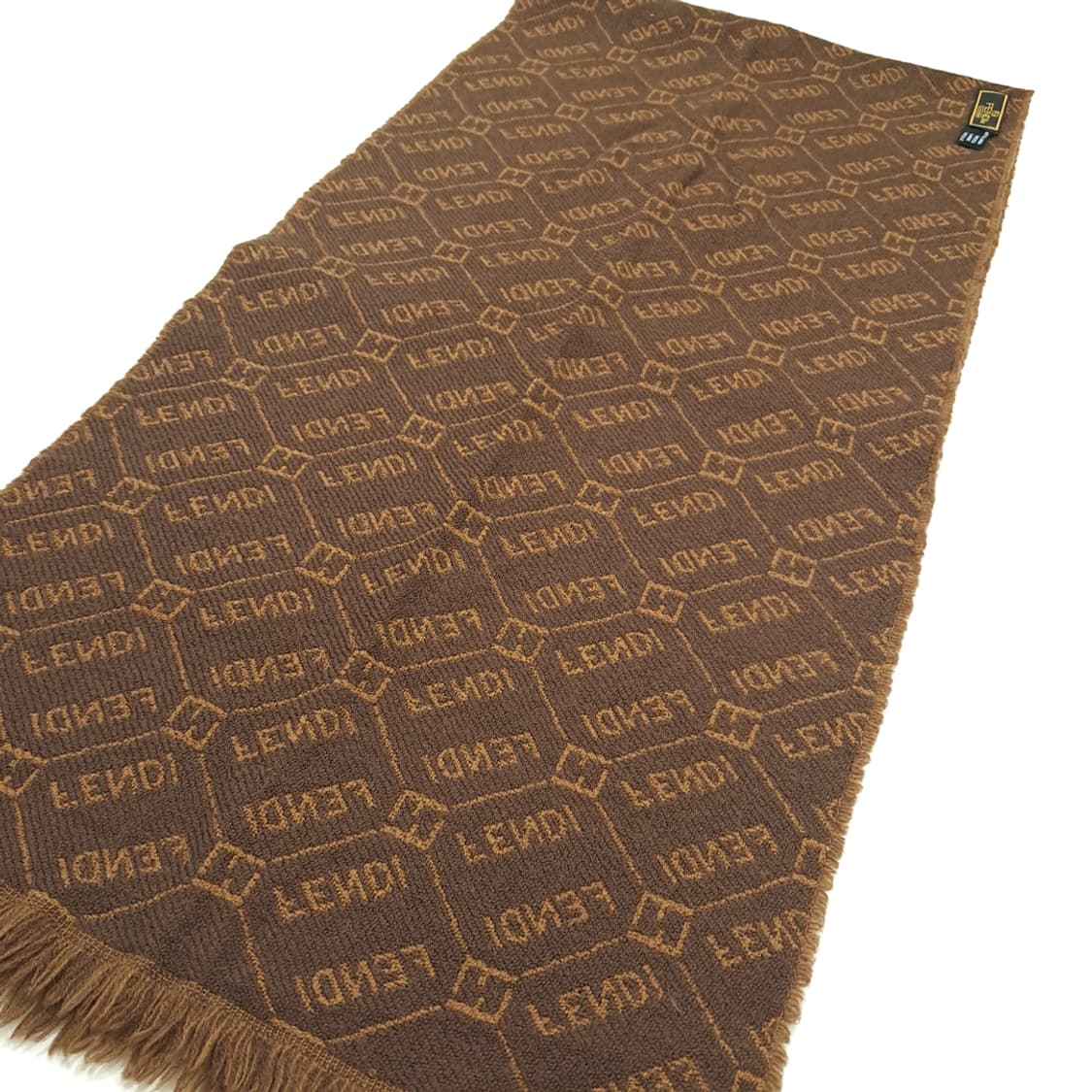 MX200 펜디 FF 모노그램 브라운 카멜 울 양면 목도리 머플러 상품이미지4