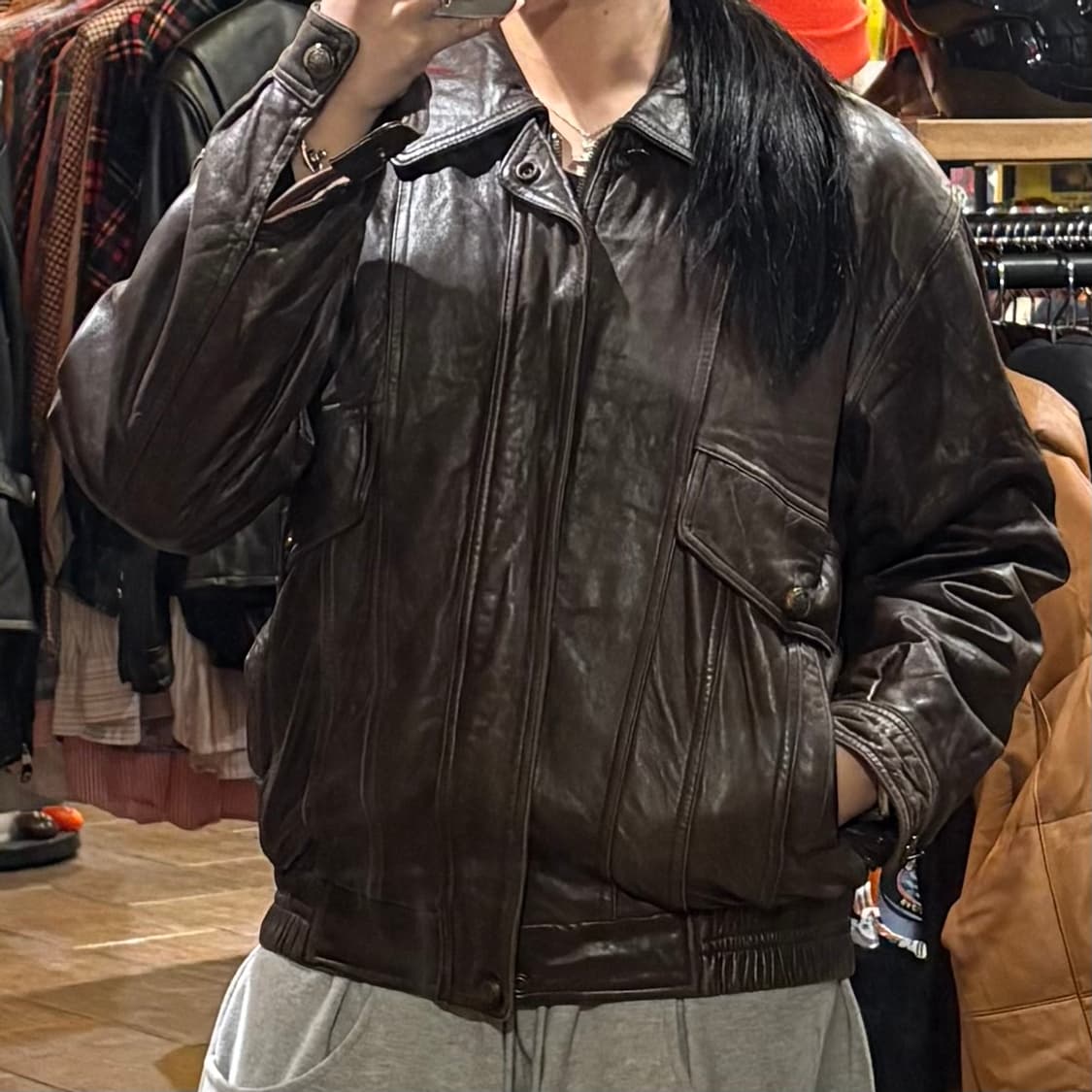 [HI] VTG 가죽자켓 브라운 상품이미지2