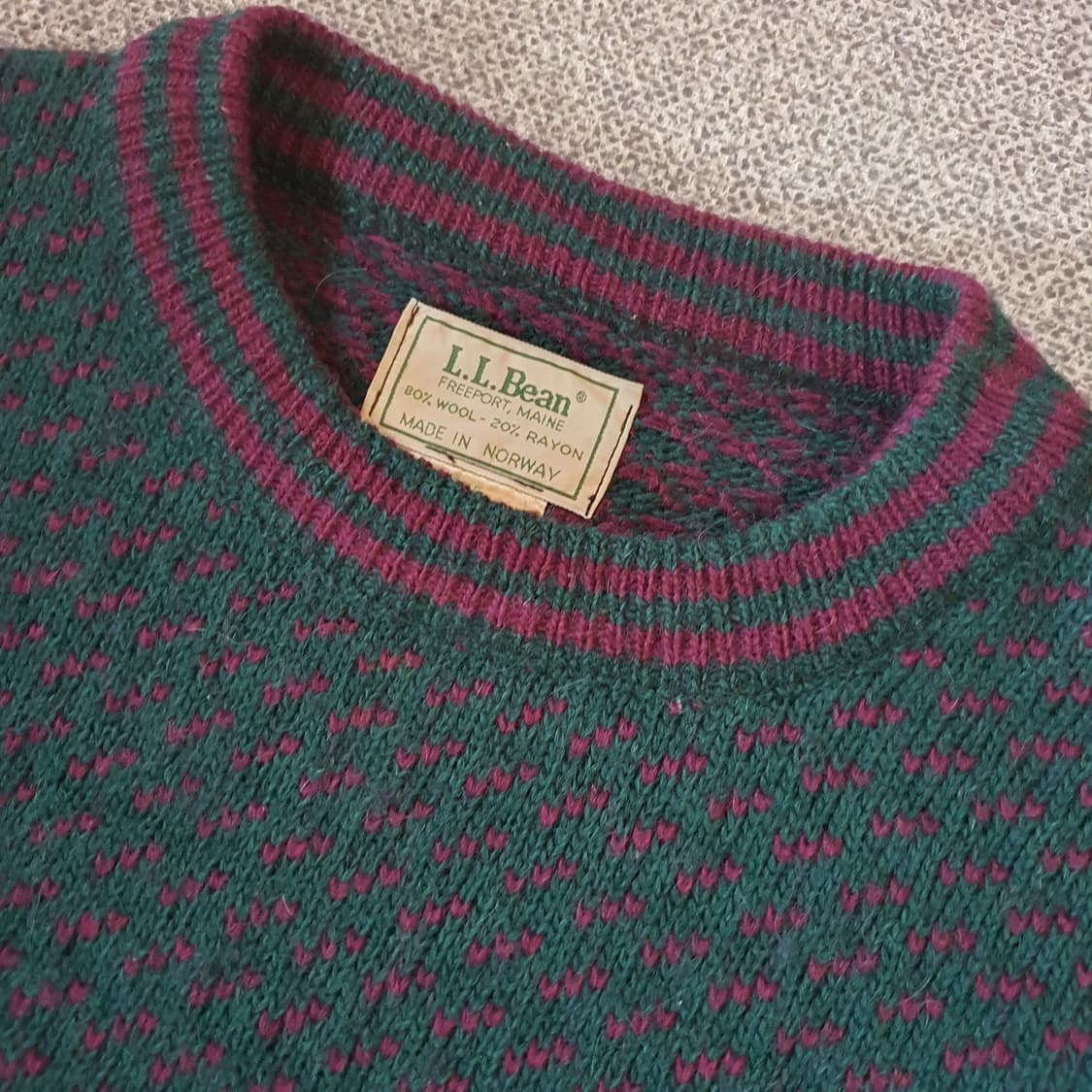 80s L.L.Bean 버드아이 헤비 울 스웨터no.39 상품이미지3