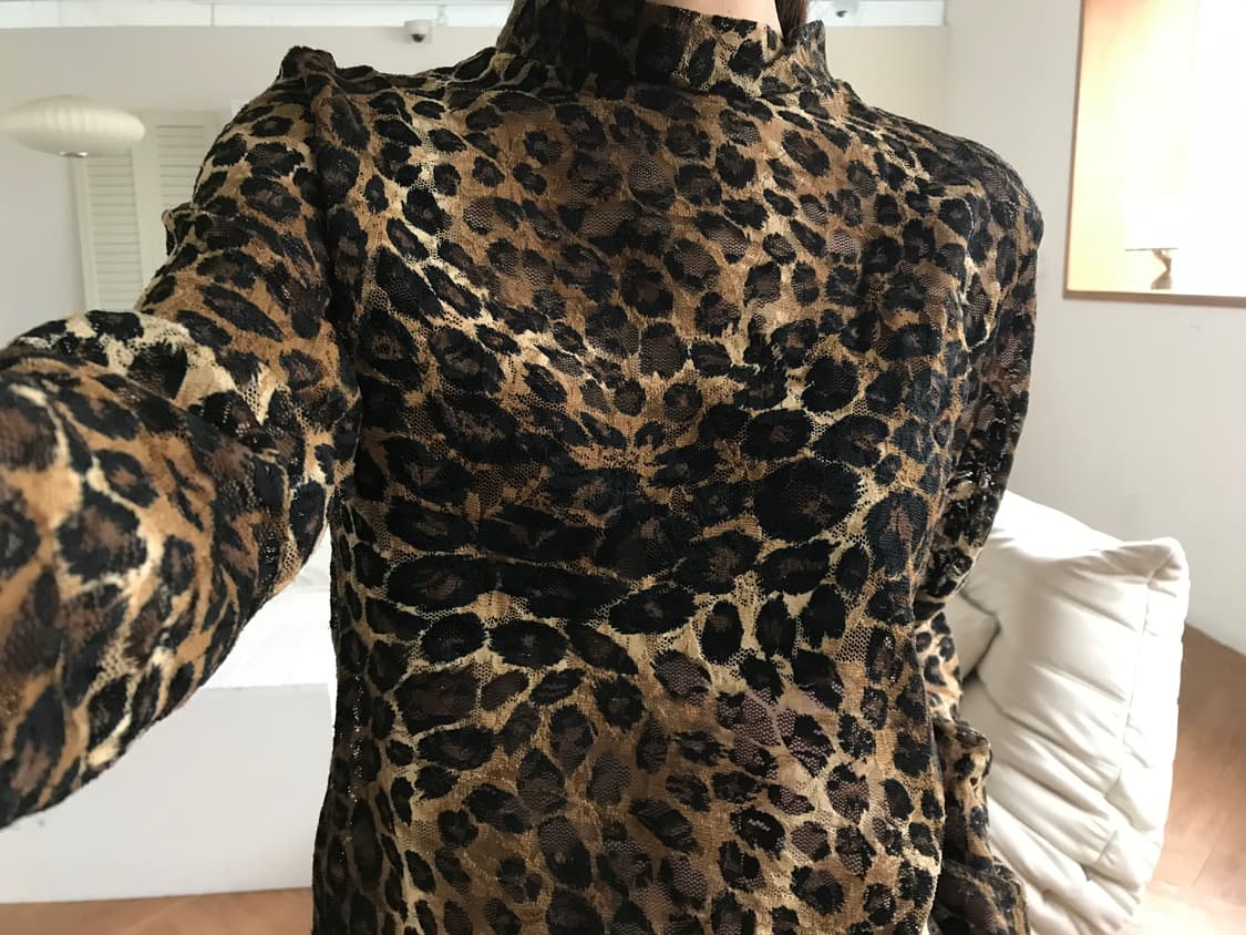 vintage leopard pattern top 상품이미지5