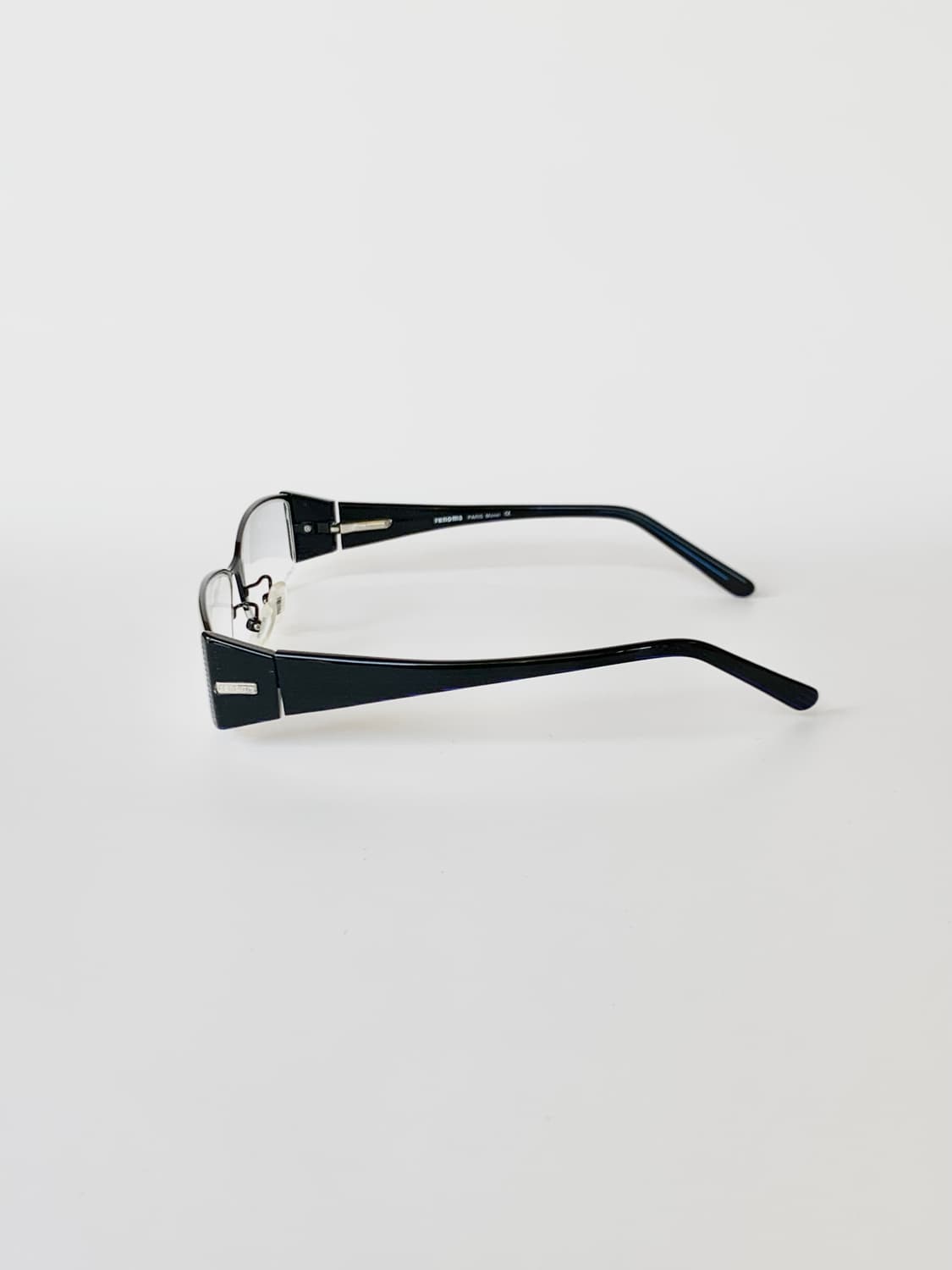 [픽키-581] 블랙 하프림 사각 안경테 남성용 메탈 콤비 상품이미지3