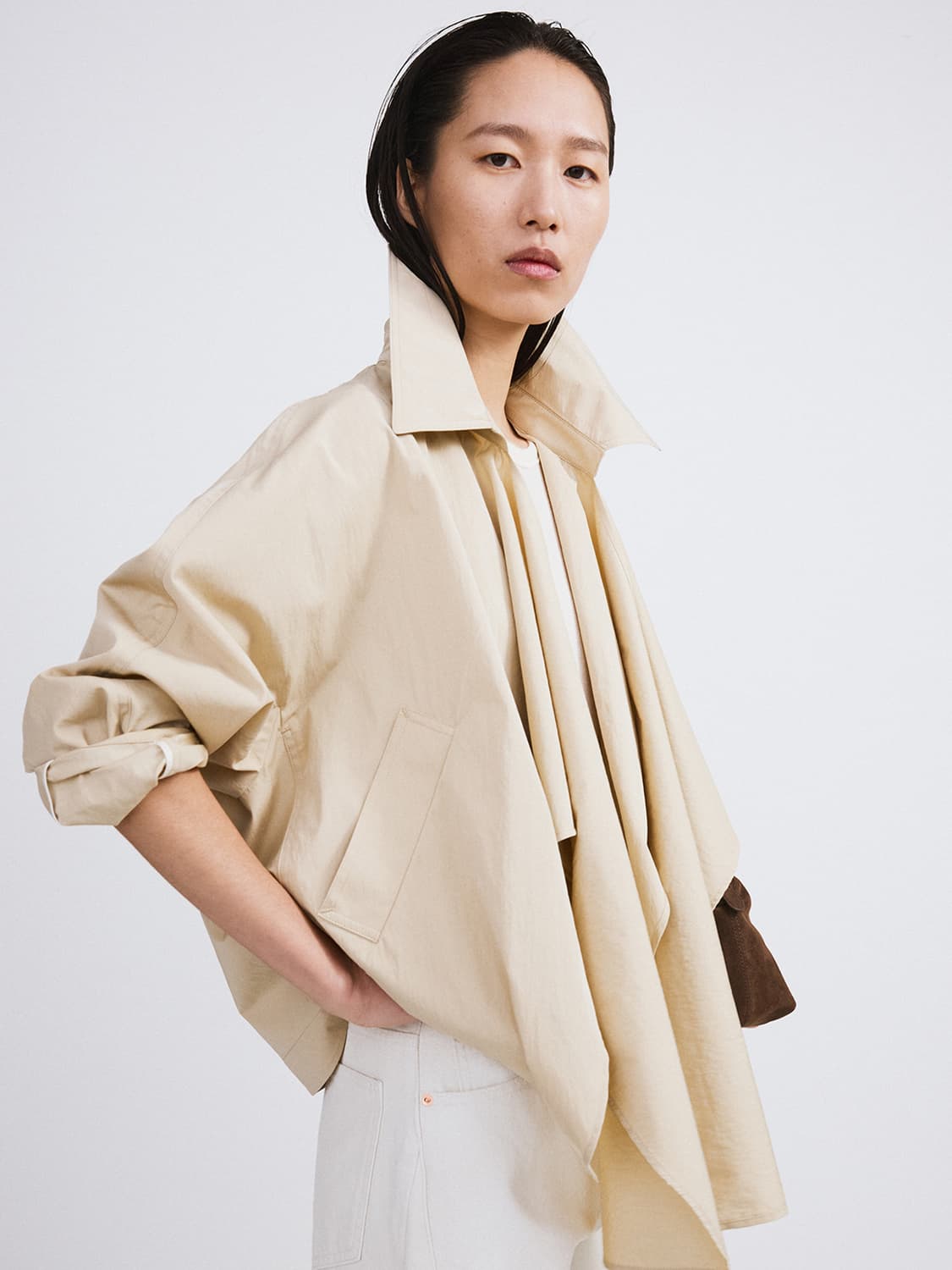 렉토 RECTO 머플러 랩 코트 옐로우 베이지 상품이미지4