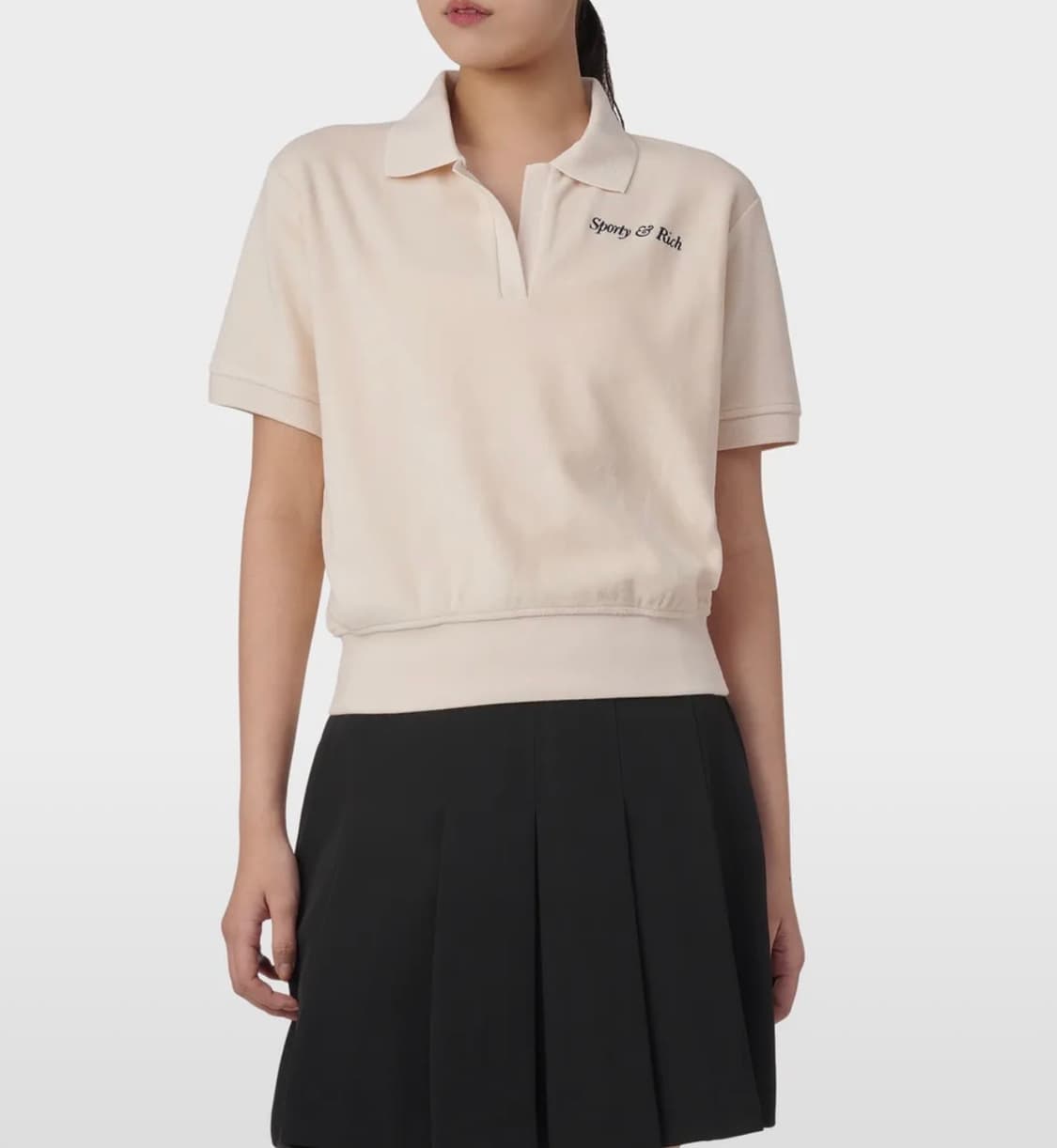 스포티앤리치 엠브로이더드 폴로 테리셔츠 크림컬러 M 미듐 상품이미지1