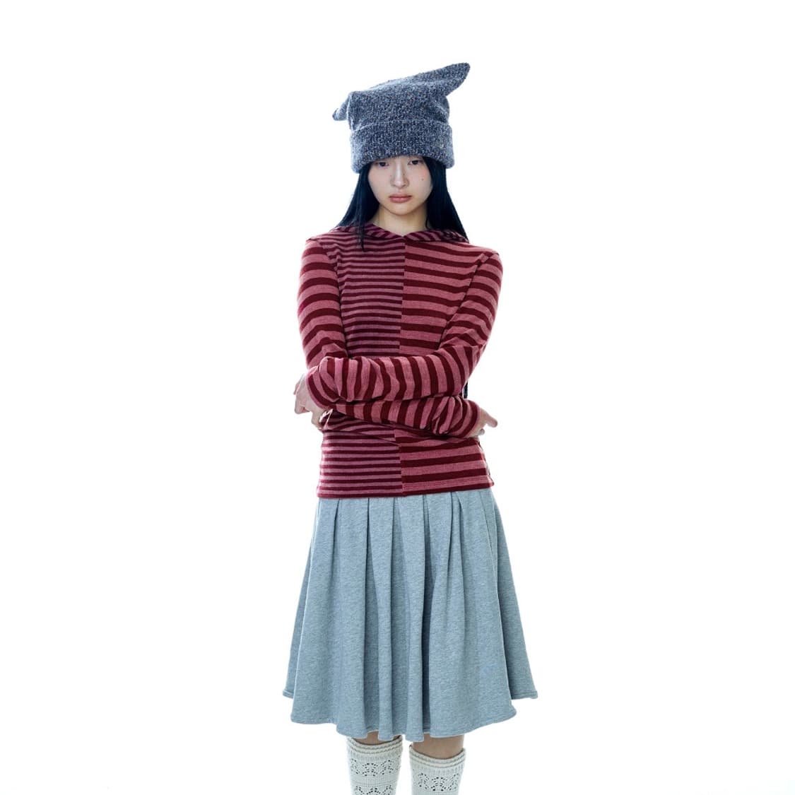 coyseio 코이세이오 와이드 캣 비니 그레이 상품이미지4