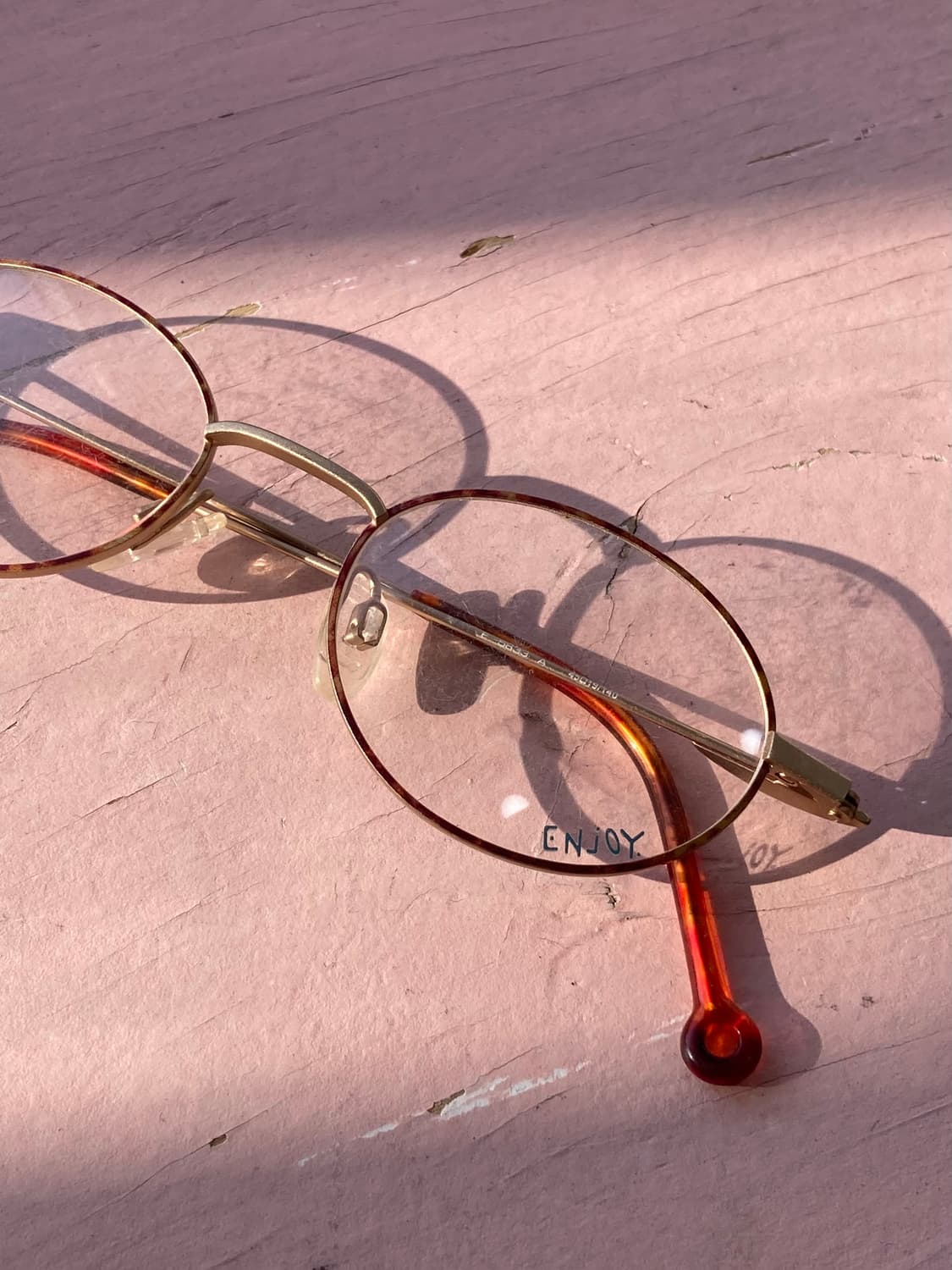 빈티지 오렌지 오벌 안경 상품이미지3