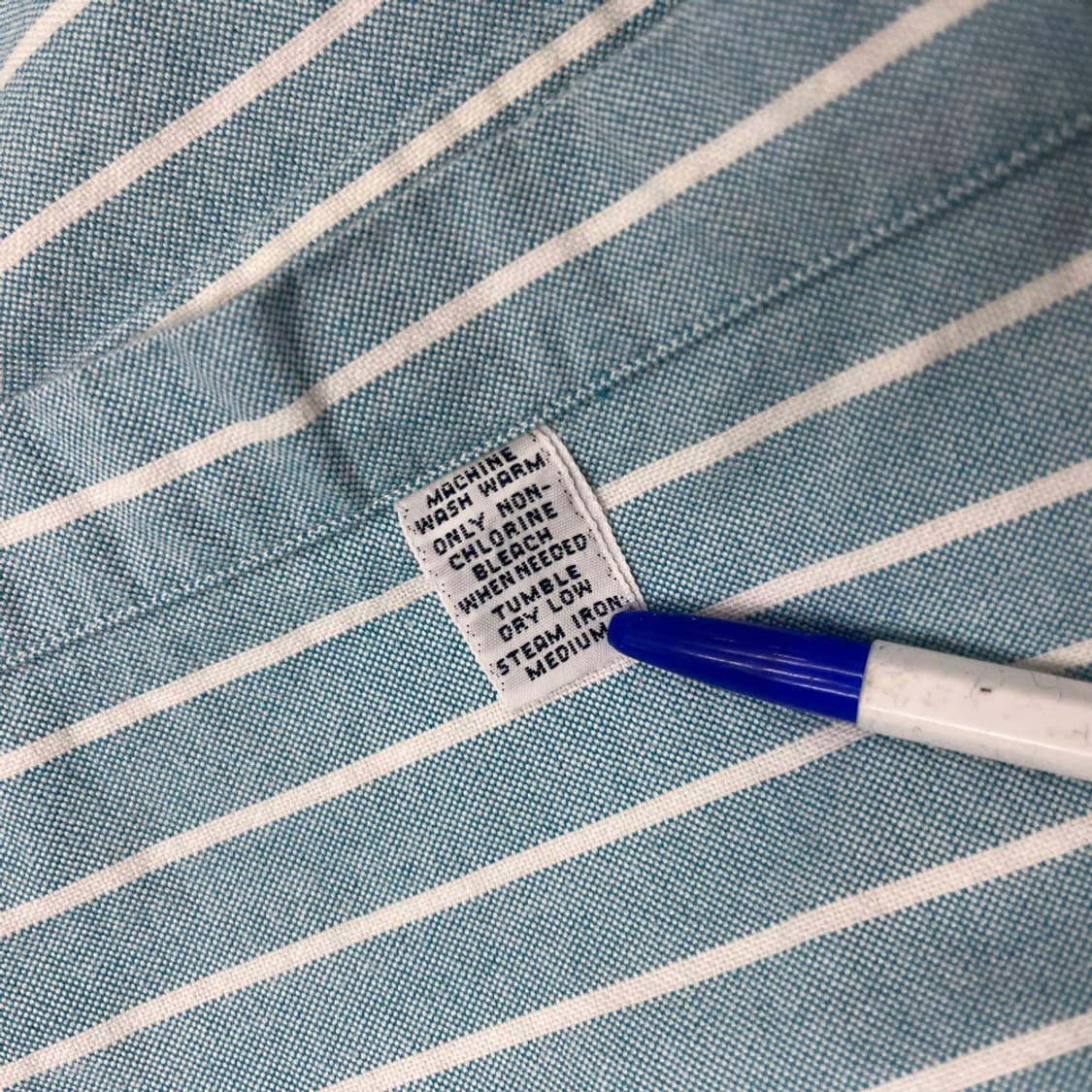 폴로 랄프로렌 옥스포드 화이트 스트라이프 베이비블루 셔츠 M 상품이미지6