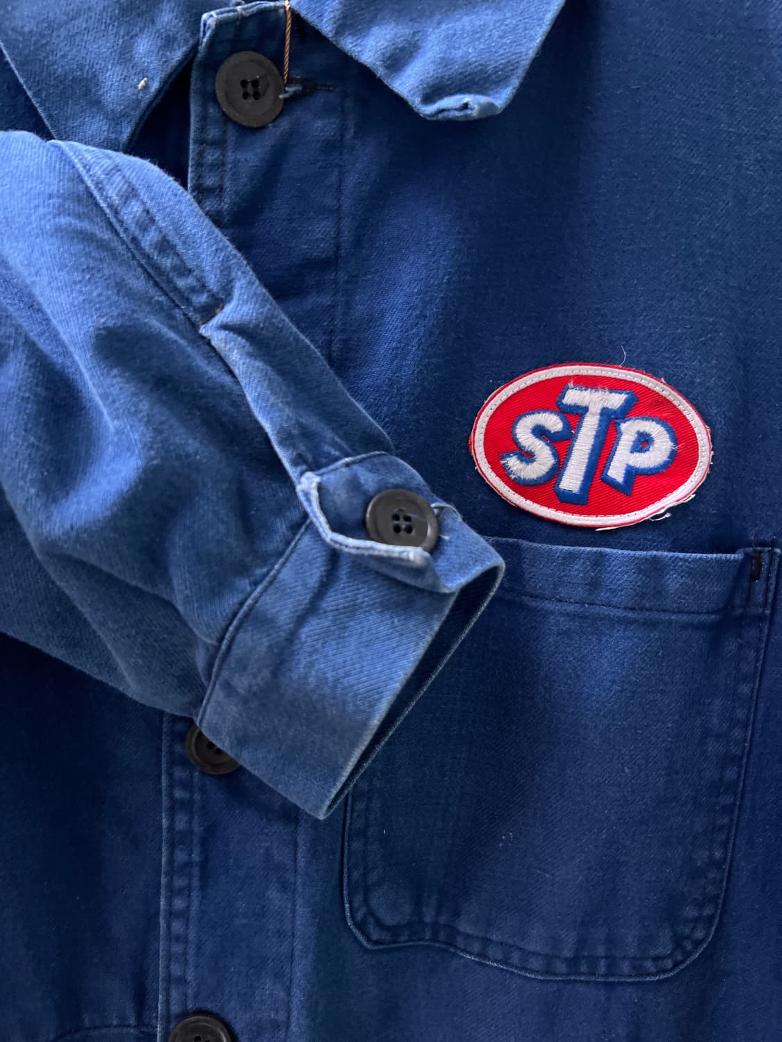 [M]90's 빈티지 워싱 STP 패치업 프렌치 워크 자켓 상품이미지5