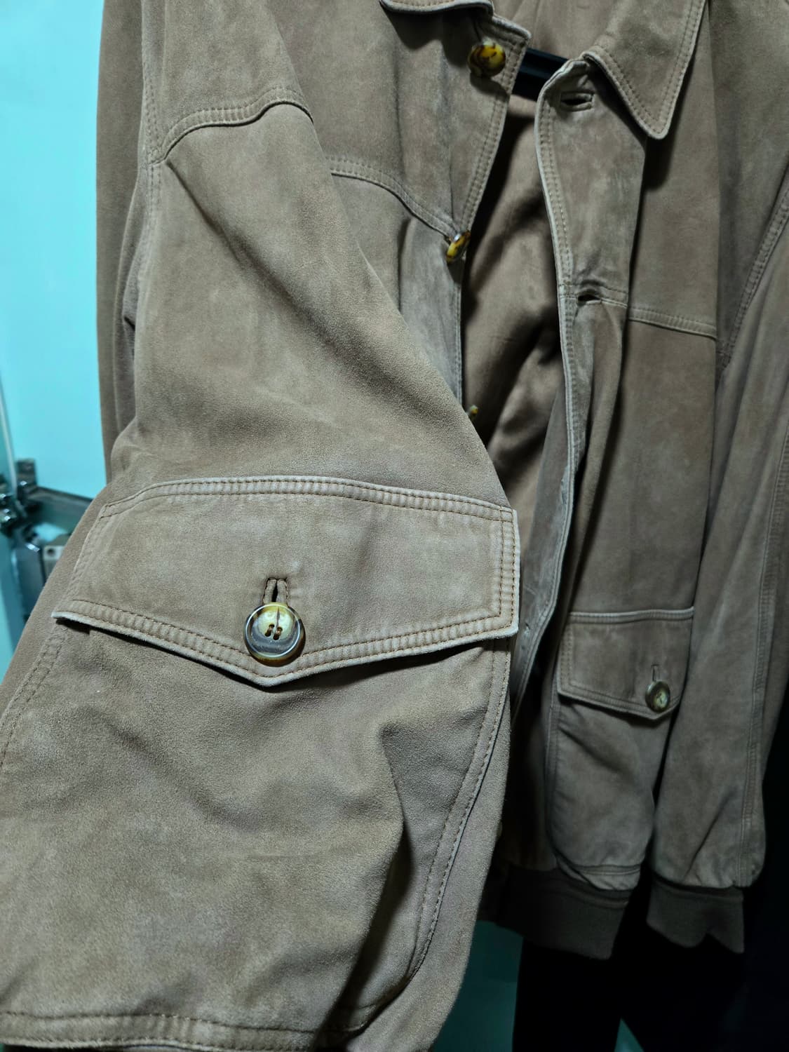 Italy made 빈티지 스웨이드 레더 자켓 2XL 브라운 110 상품이미지6