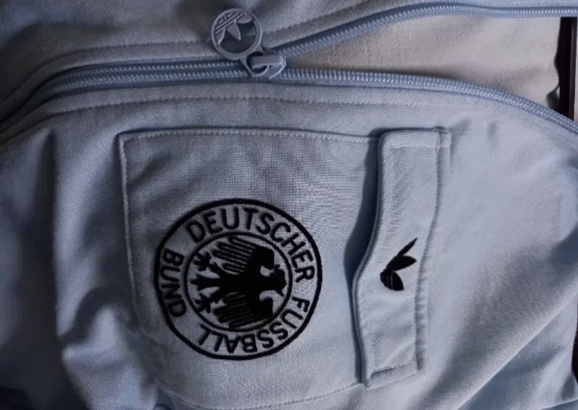 아디다스  독일 하검 스카이블루 블랙 트랙탑 저지 져지집업 95/M 상품이미지3