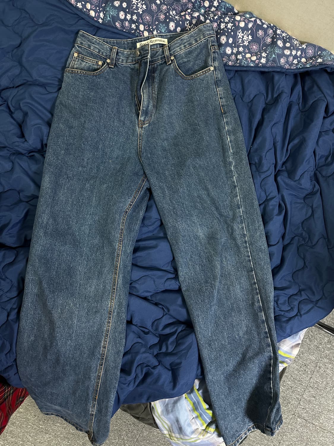 rest&recreation RR logo wide jeans blue 상품이미지4