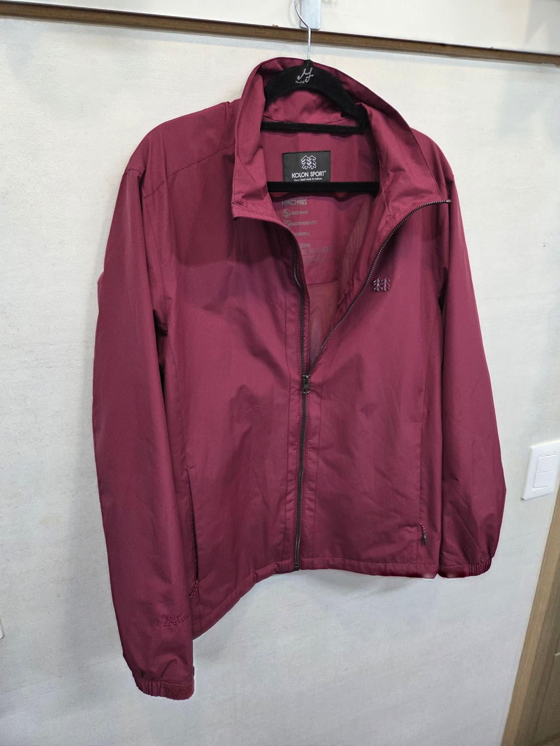 코오롱스포츠 스탠드넥 고어텍스 윈드스토퍼 자켓 L 버건디 상품이미지6