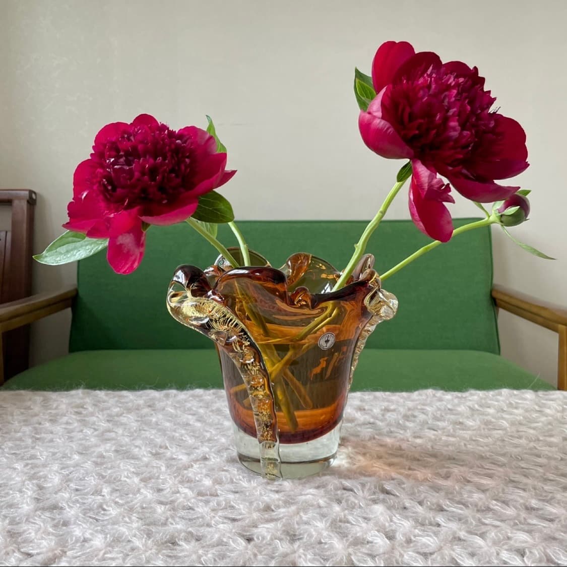 [빈티지 화병] 70’s Vintage 이와타 글라스 앰버 화병 상품이미지4