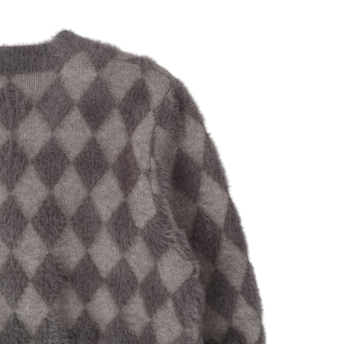 Lee 리 모헤어 아가일 크롭 니트 가디건 상품이미지6