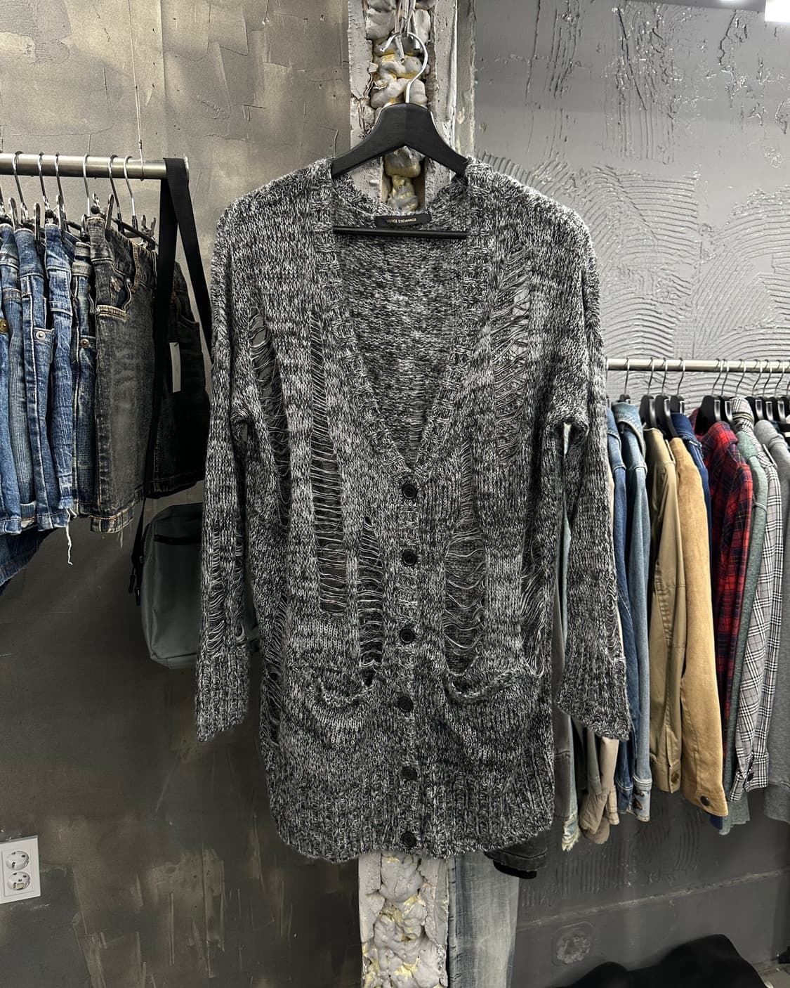 distressed chain knit cardigan 상품이미지7
