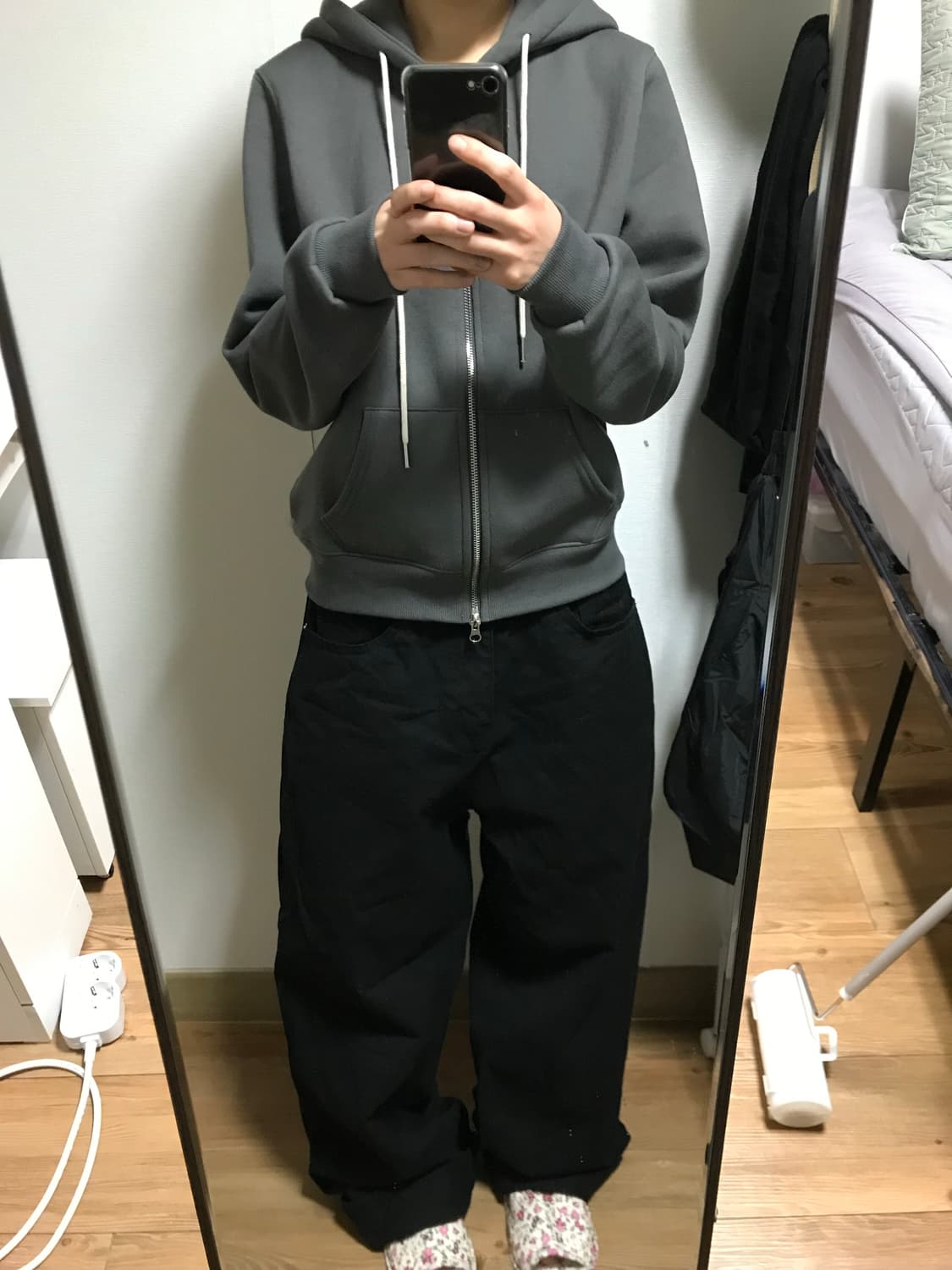 블랙 면데님 상품이미지1