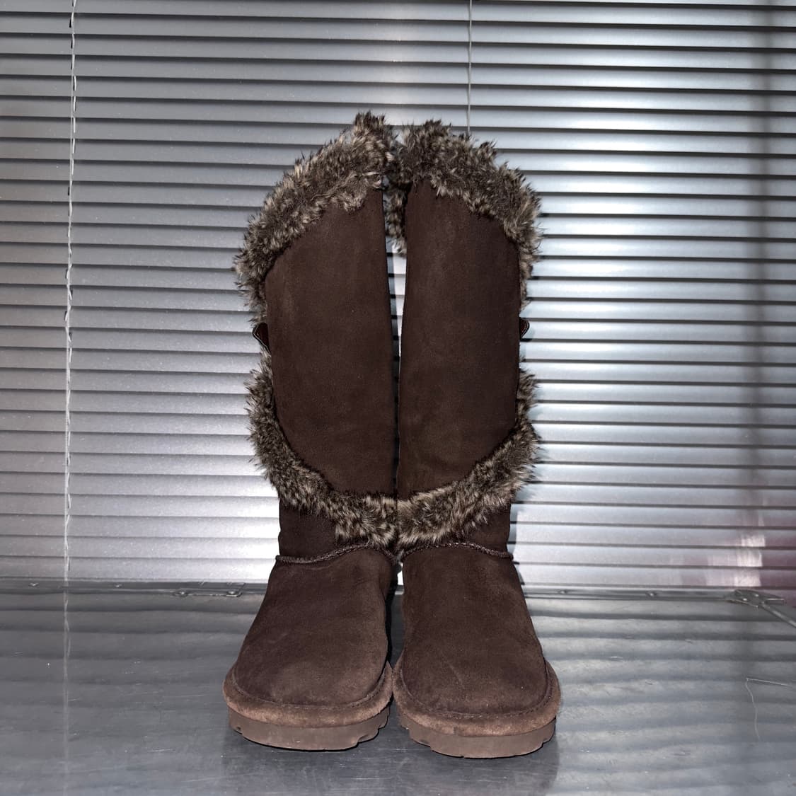 00s BEARPAW 스웨이드 핀터레스트 퍼 트림 어그 부츠 상품이미지4