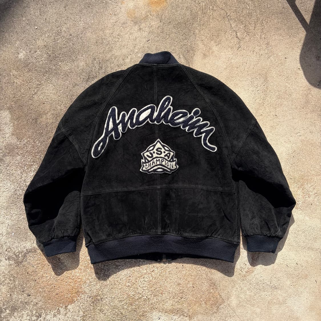 90s USA ANAHEIM 빈티지 스웨이드 자켓 L 상품이미지7