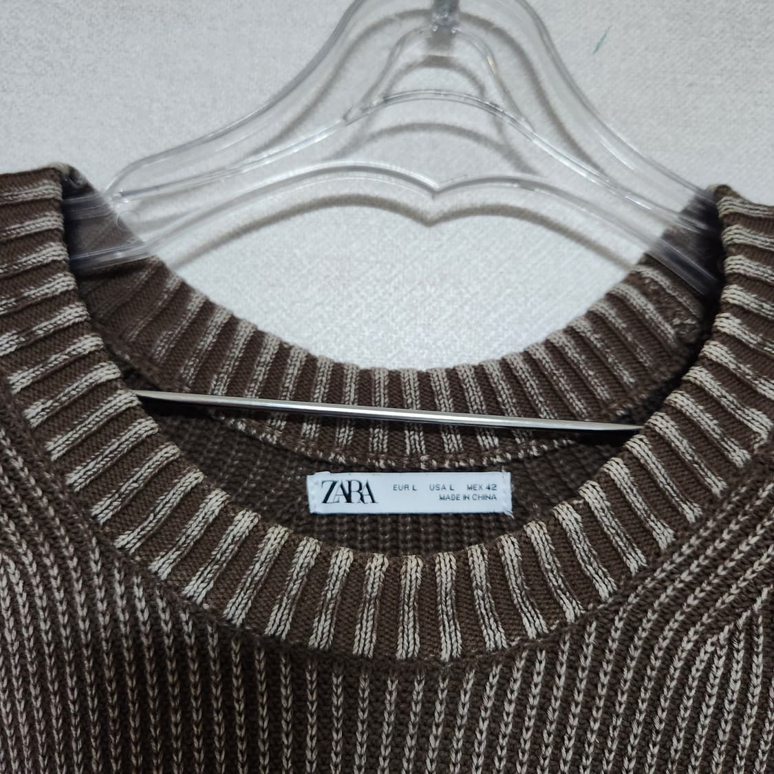 ZARA 골지 니트 브라운 남L 상품이미지3