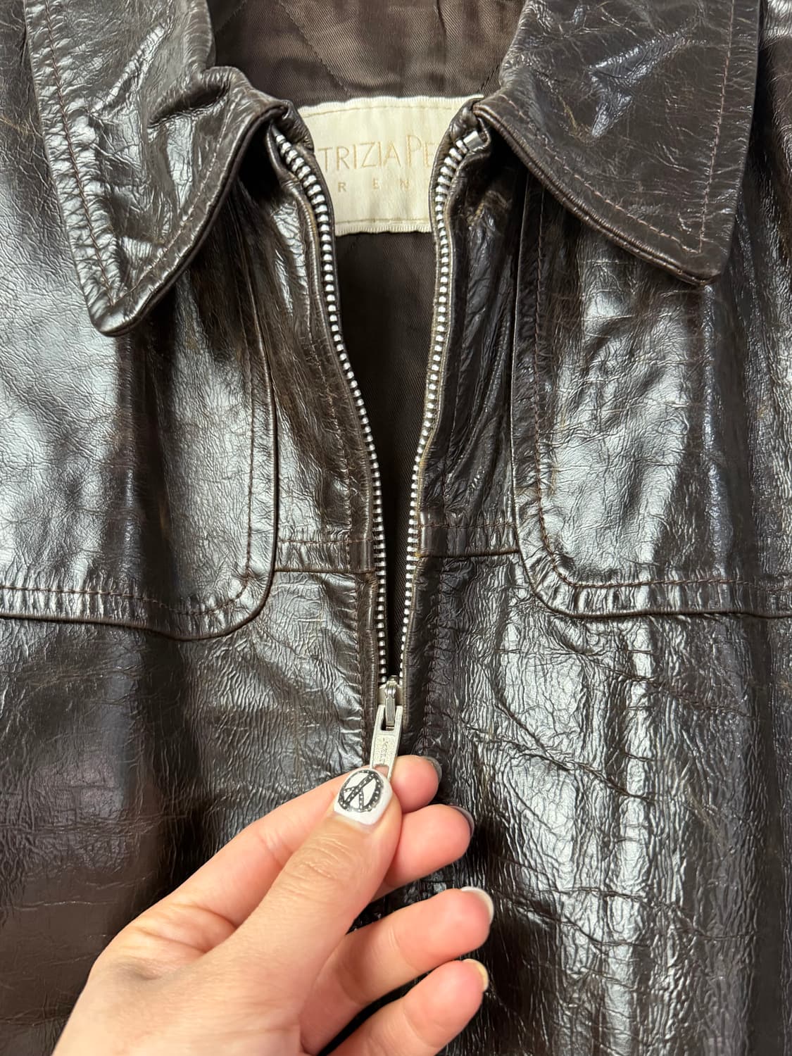 90s PATRIZIA PEPE 레더 카코트 상품이미지4