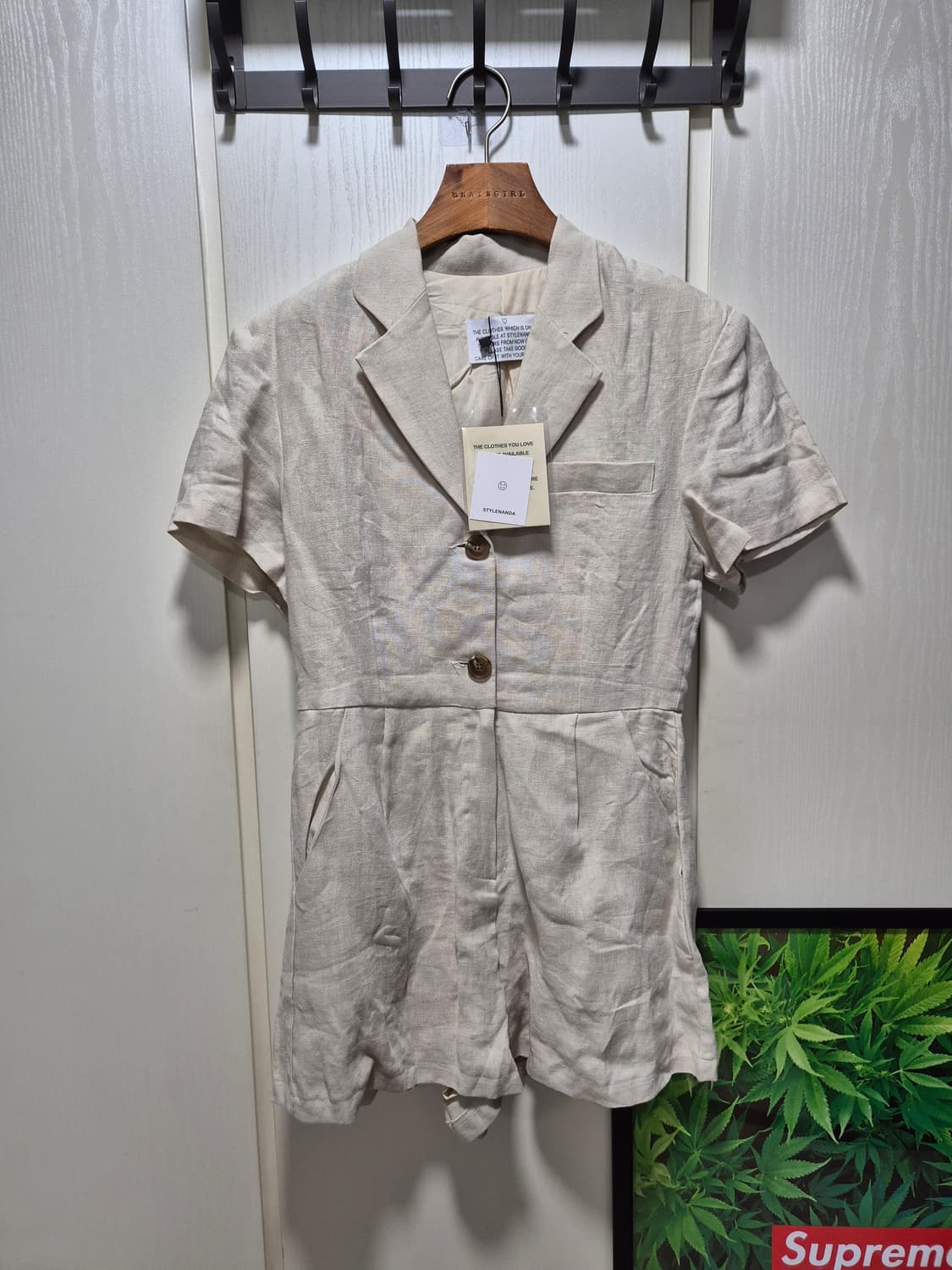 (타임세일)(새상품)스타일난다 린넨 반팔 점프수트 상품이미지1
