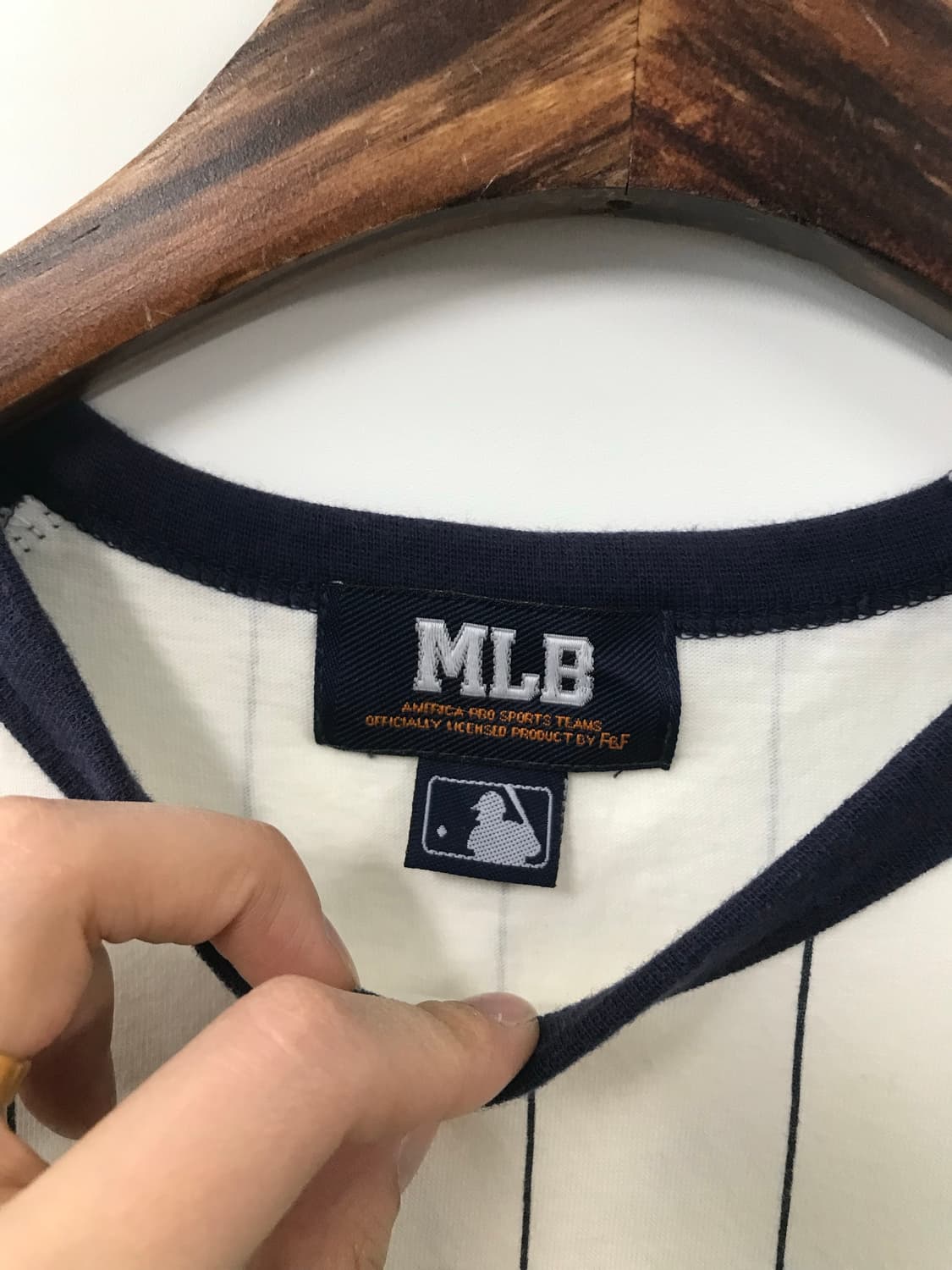 MLB 나그랑배색 스트라이프 반팔 티셔츠 상품이미지8