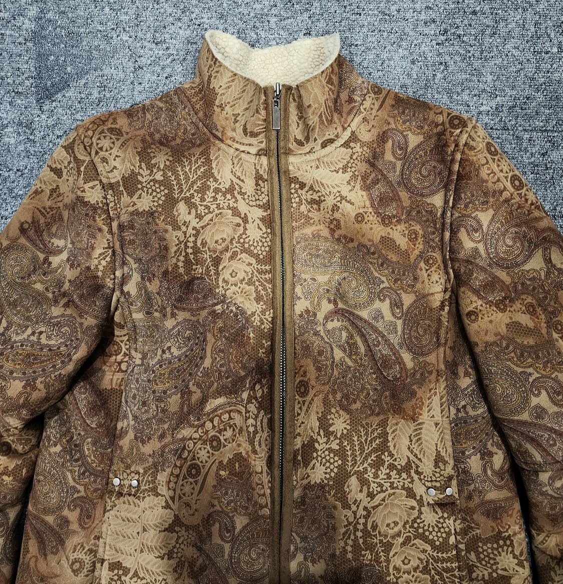 랄프로렌 팔로미노 페이즐리 페이크 스웨이드 무스탕 집업 코트 M 상품이미지4