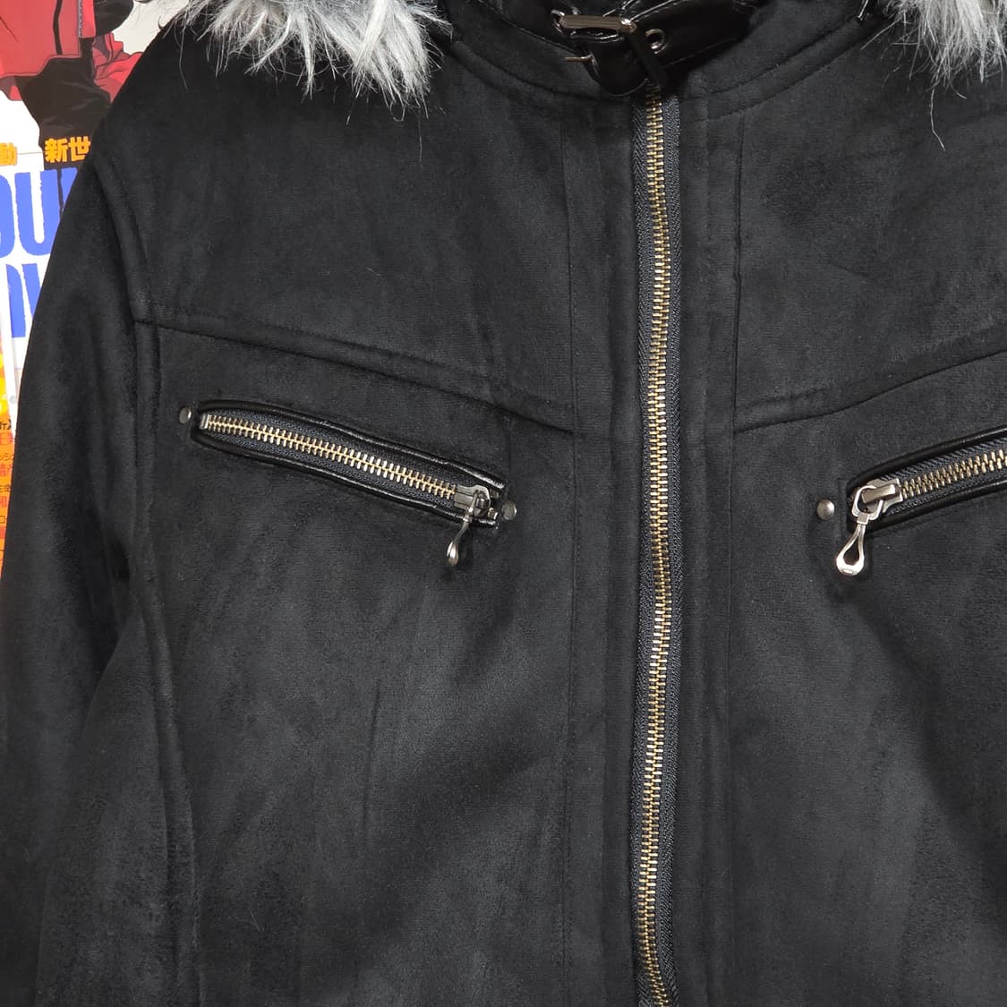 JPN 넥버클 퍼 후드 울프조 무스탕 자켓 상품이미지4