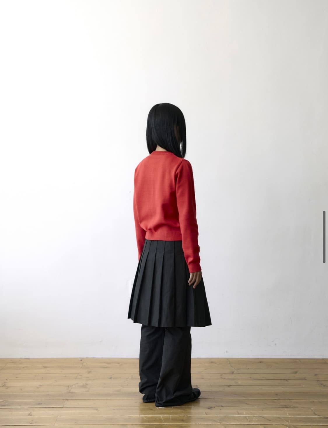 더콜디스트모먼트 미니 로고 니트 가디건 레드 M 상품이미지4