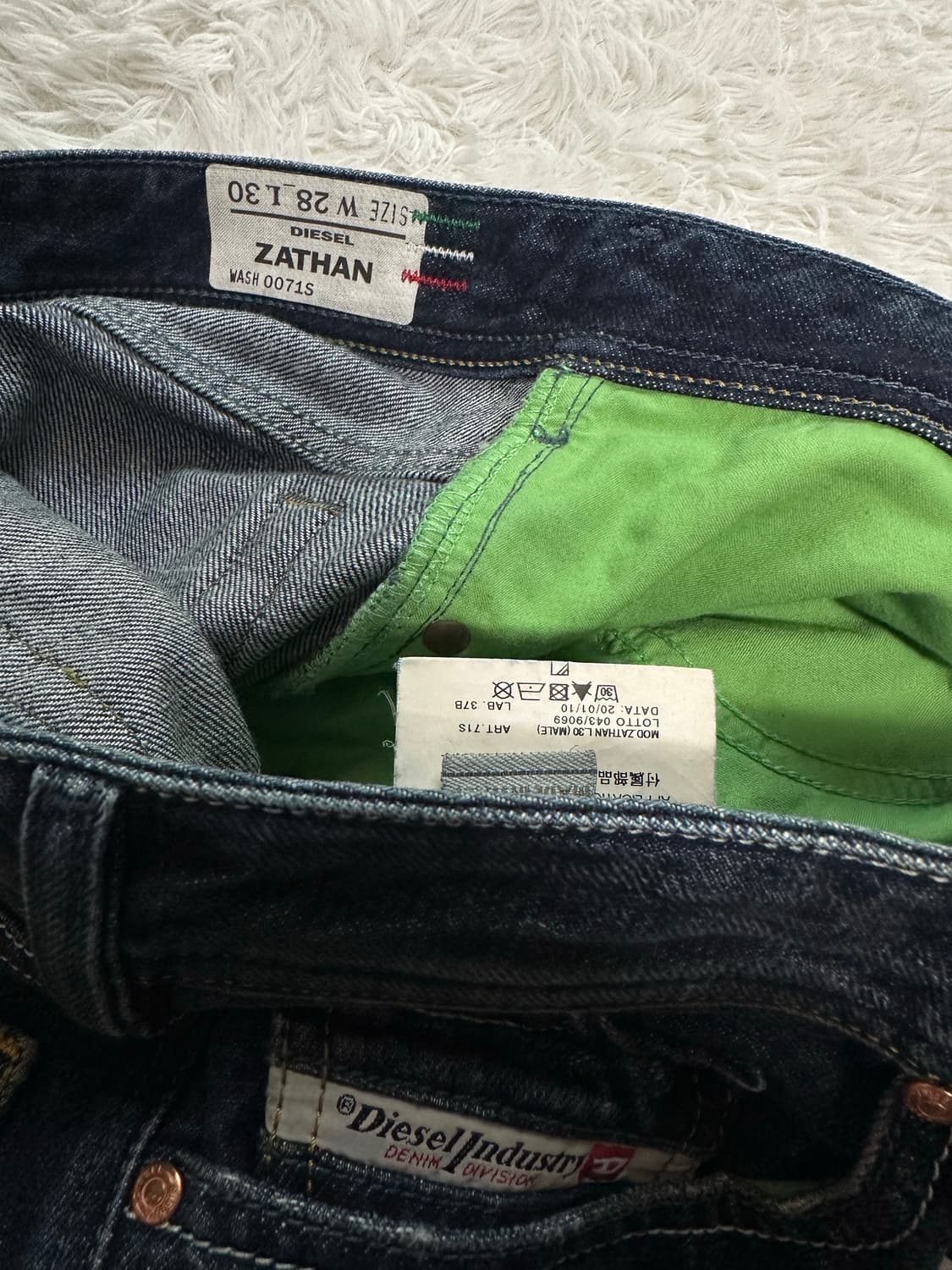 디젤 자탄 슬림 부츠컷 청바지 W28 L30 상품이미지6