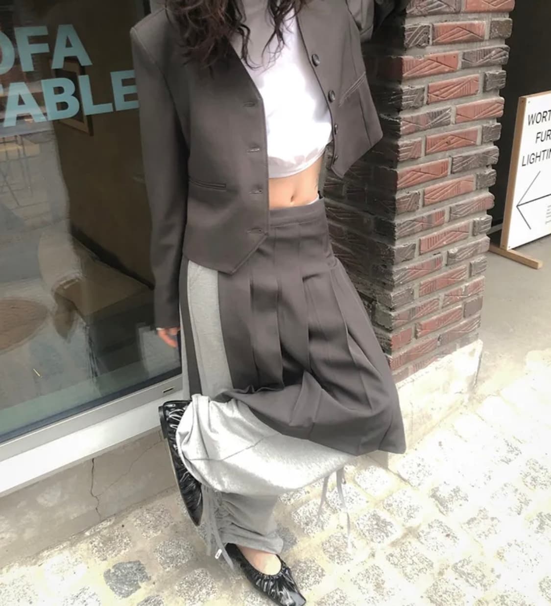 플리츠 랩스커트 상품이미지1