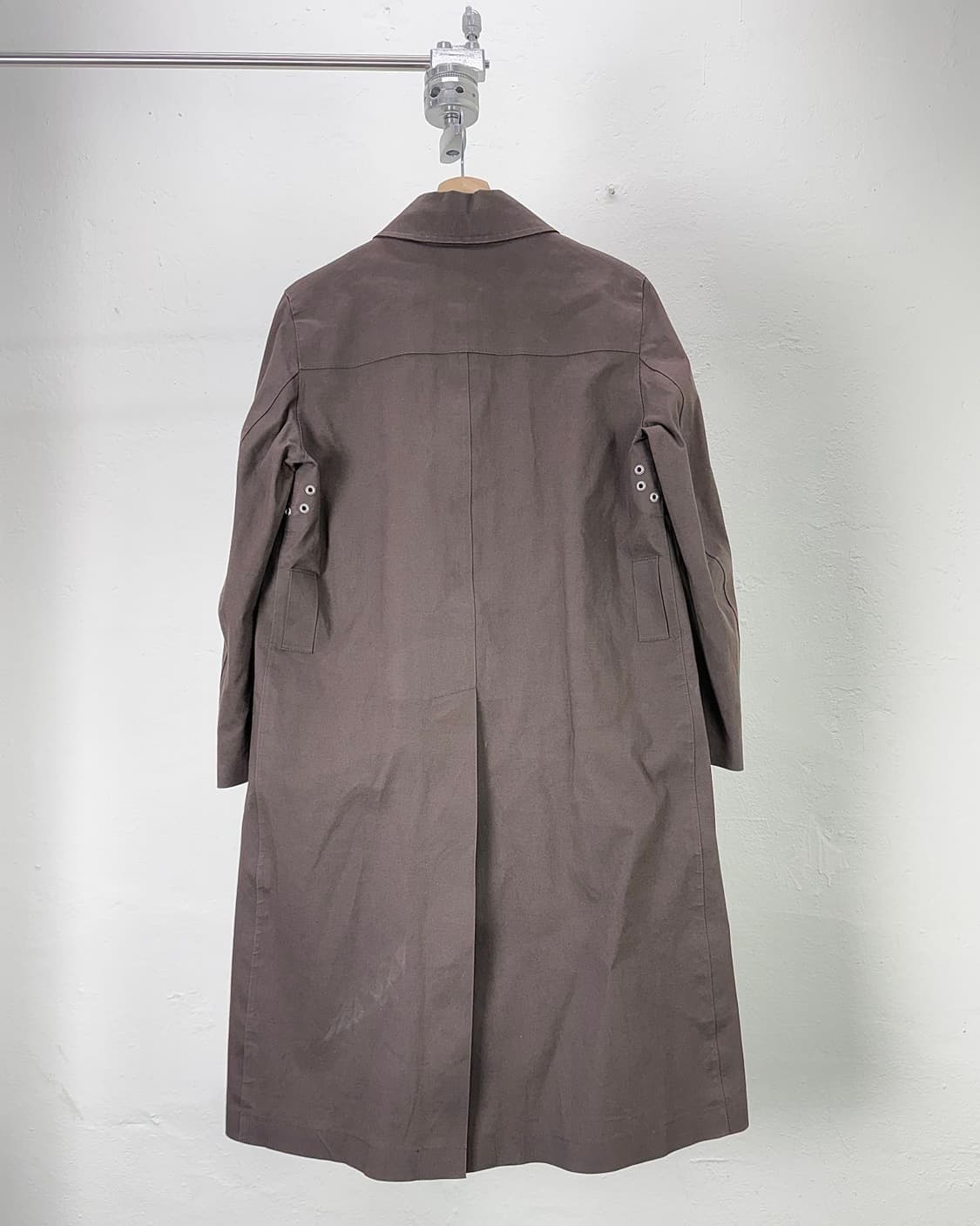 요지야마모토 와이즈 다크 브라운 코튼 트윌 트렌치 코트 상품이미지5