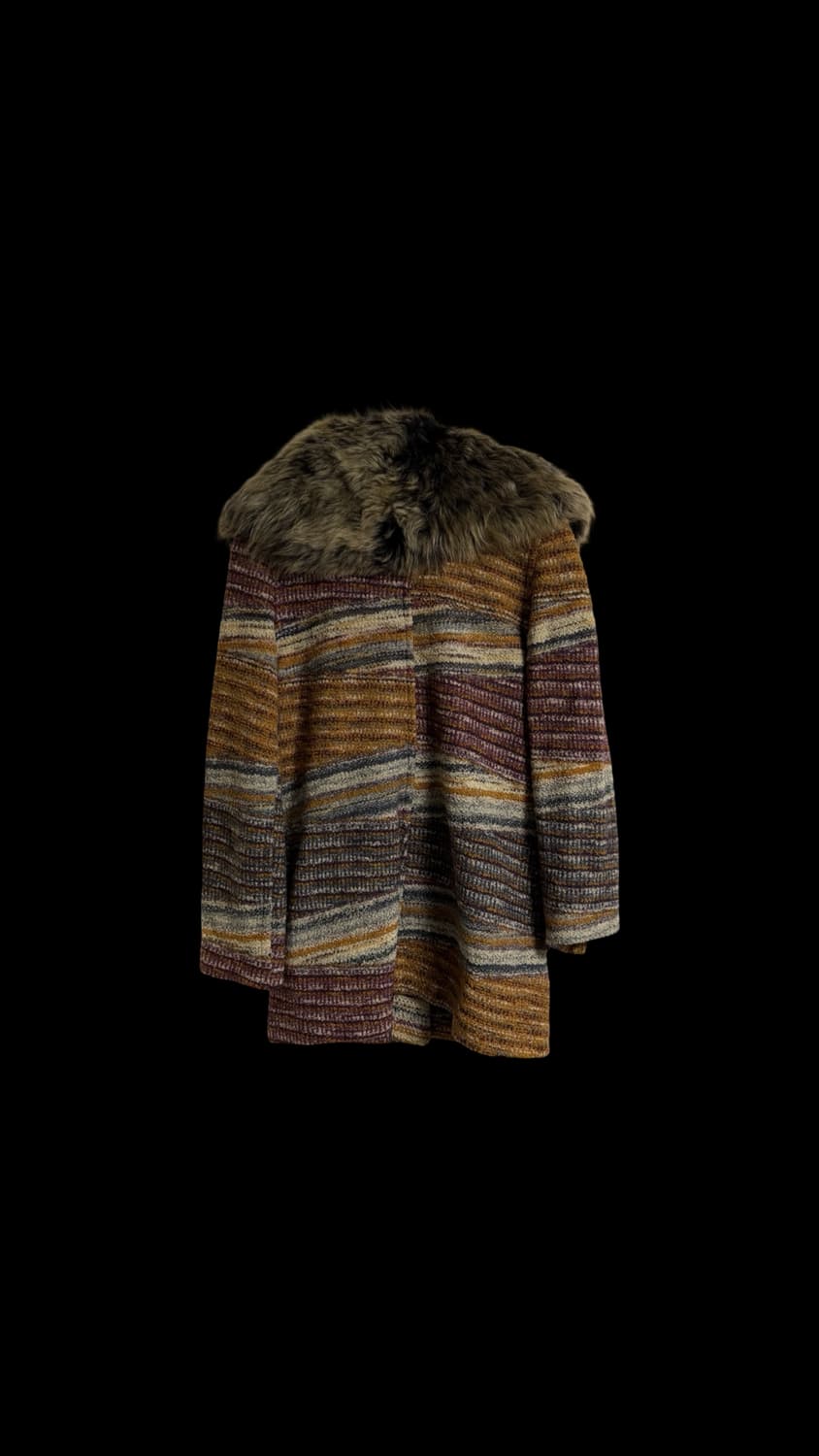 미쏘니 울 니트 퍼 카라 가디건 코트 상품이미지2