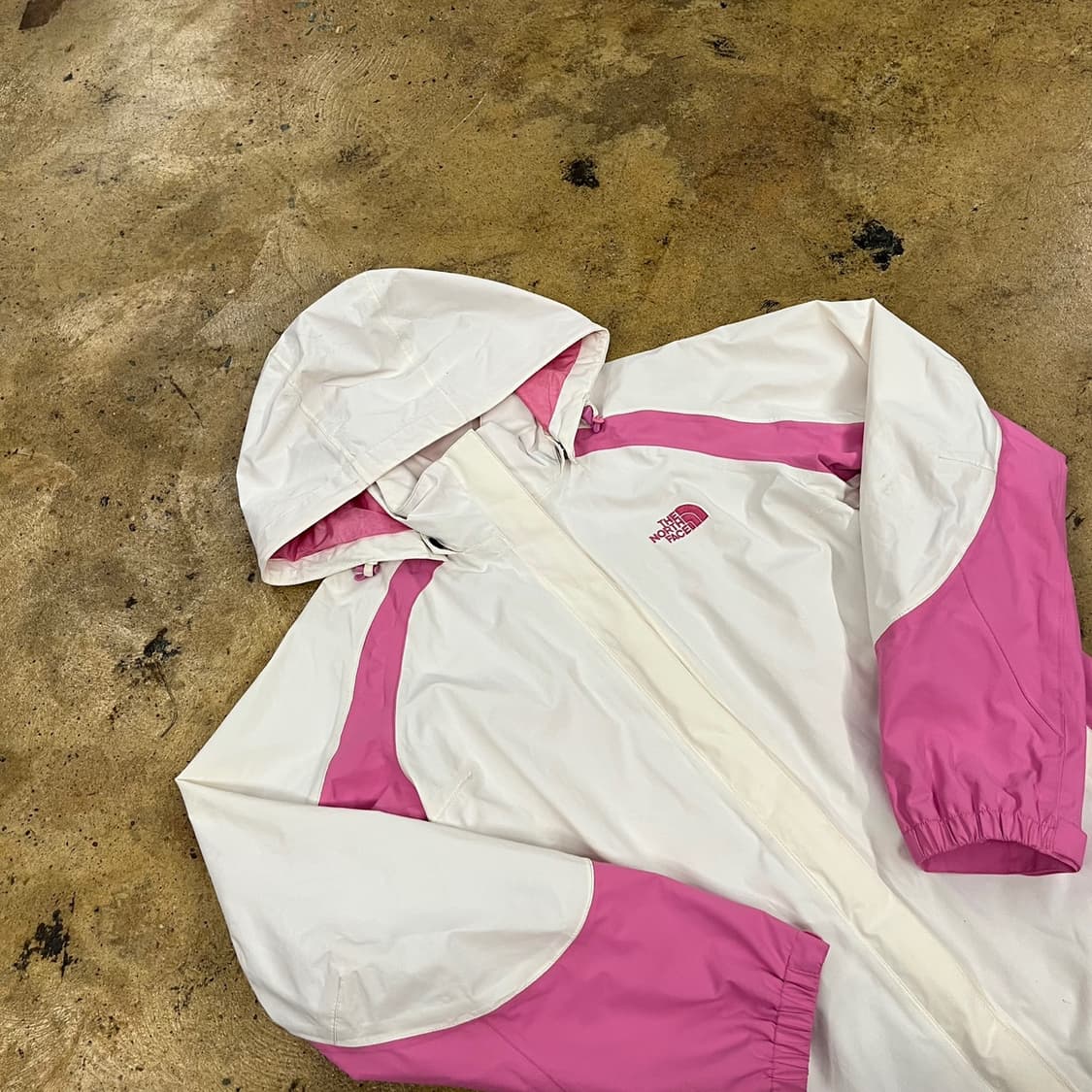 [정품/L] 노스페이스 화이트 핑크 바람막이 후드 자켓 b18 상품이미지1