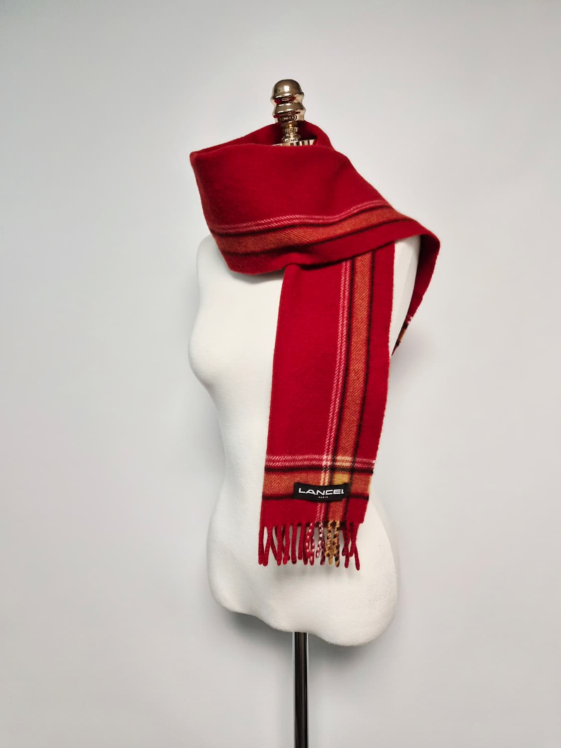 란셀 레드 울 앙고라 머플러  상품이미지1