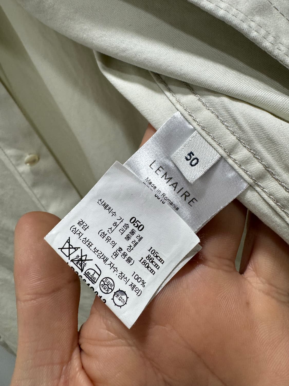 르메르 웨스턴 셔츠 (화이트실버버치 컬러/50사이즈) 상품이미지8